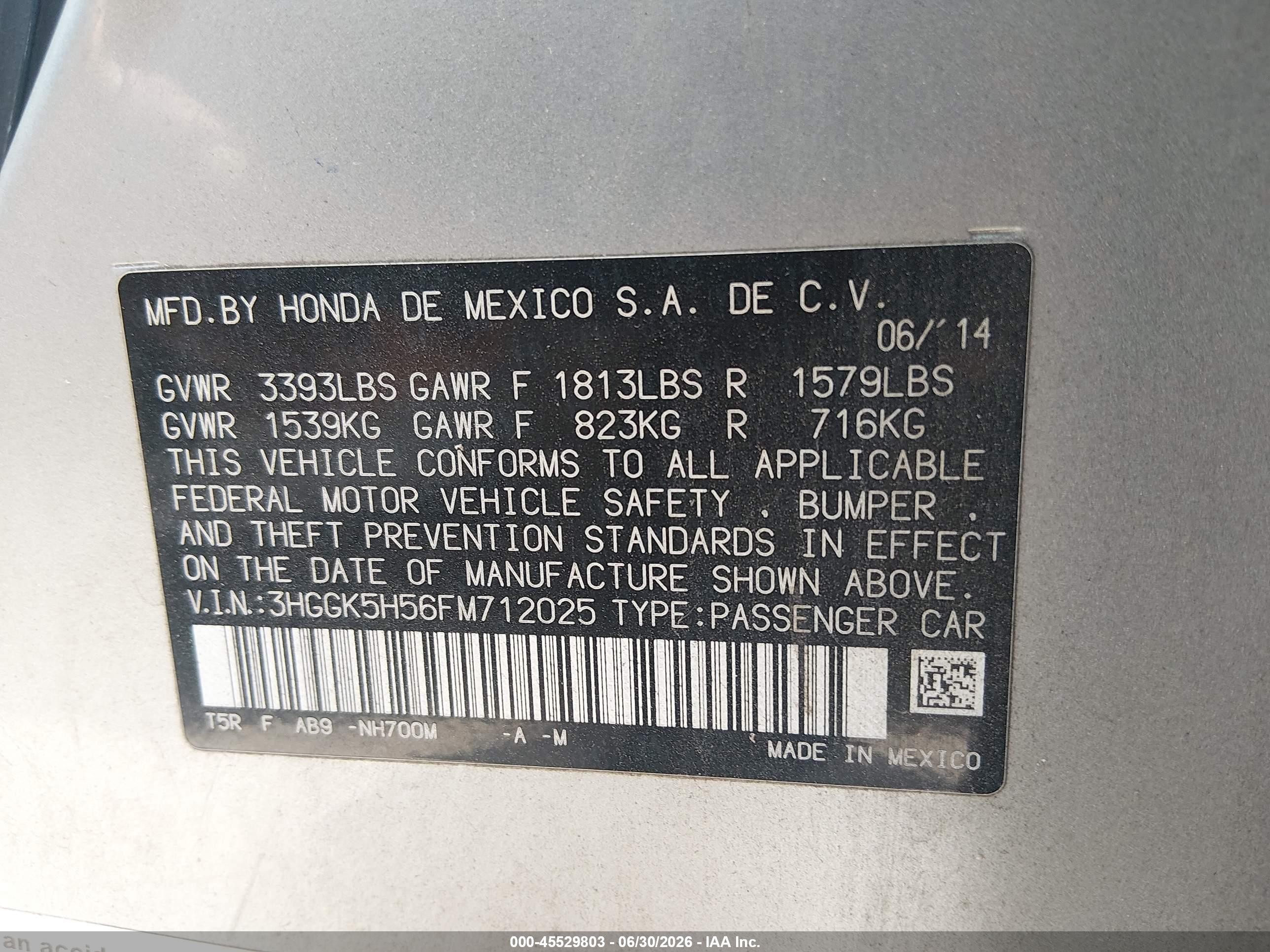 2015 Honda Fit Lx Silver vin: 3HGGK5H56FM712025
