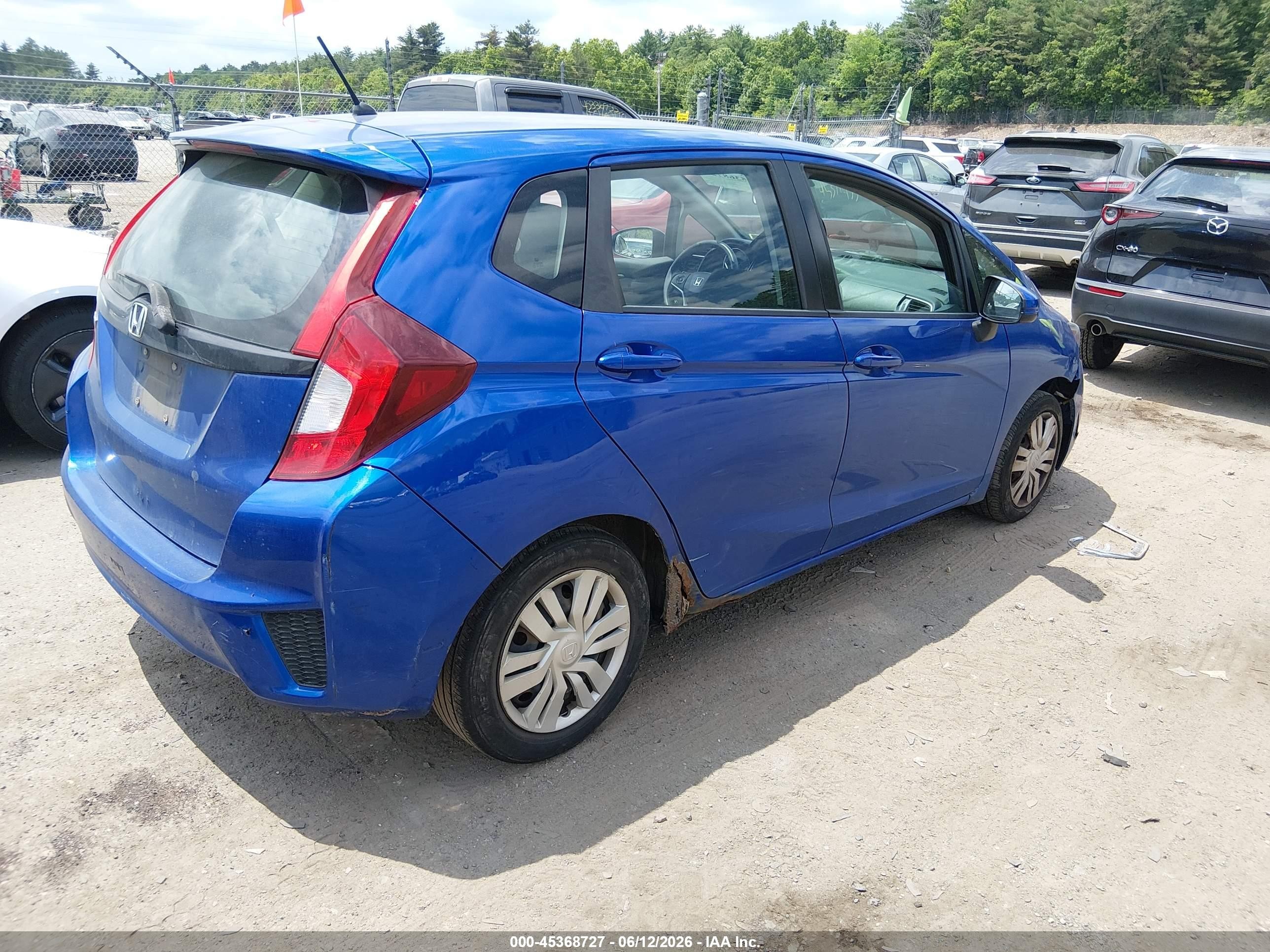 2015 Honda Fit Lx Blue vin: 3HGGK5H57FM719713
