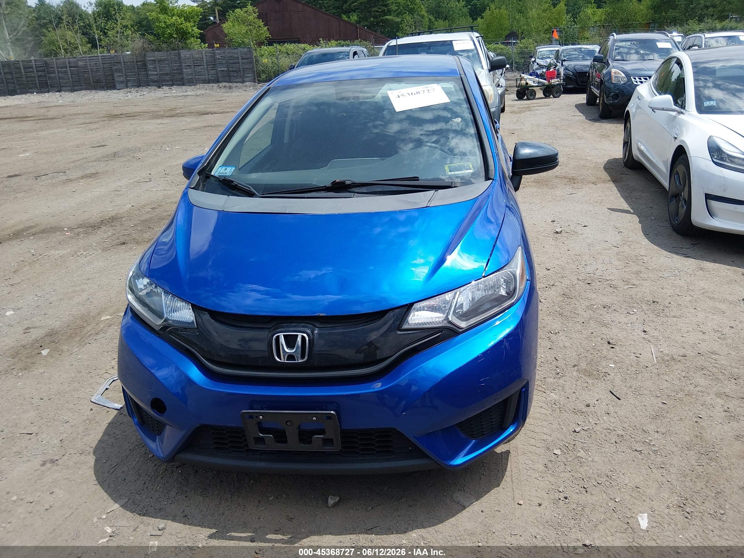 2015 Honda Fit Lx Blue vin: 3HGGK5H57FM719713