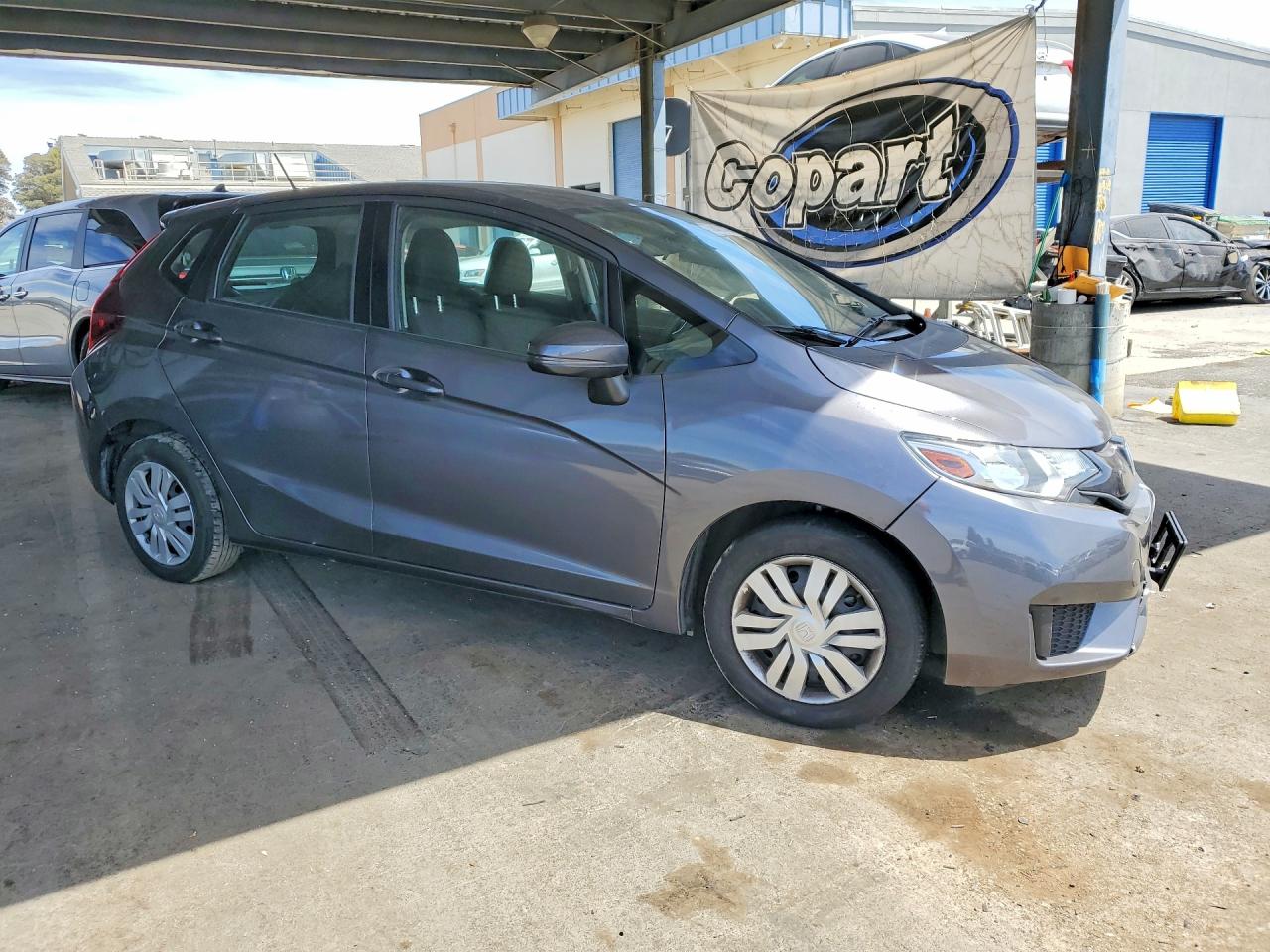 2015 Honda Fit Lx Gray vin: 3HGGK5H57FM744238