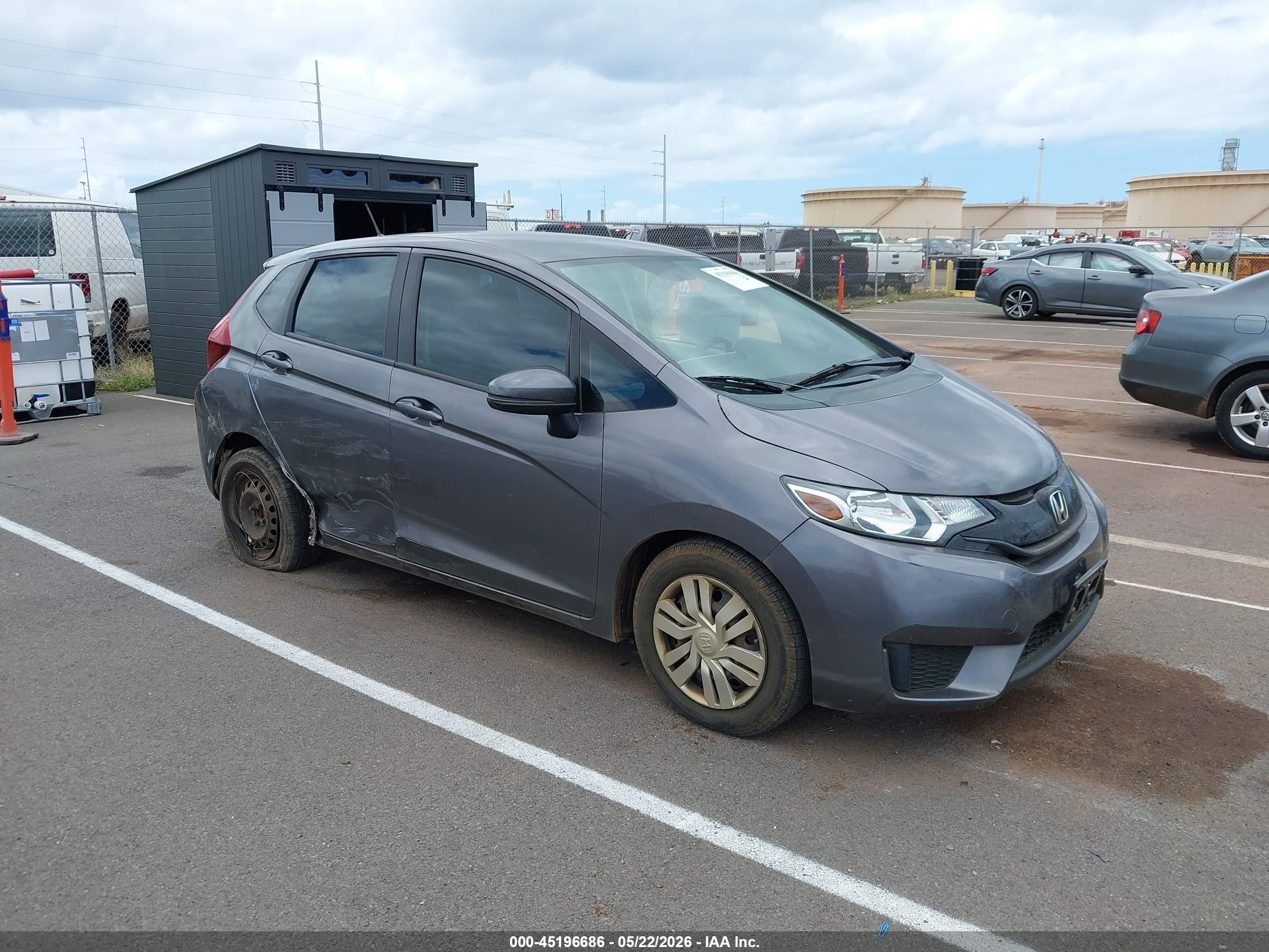 2015 Honda Fit Lx Gray vin: 3HGGK5H57FM755093