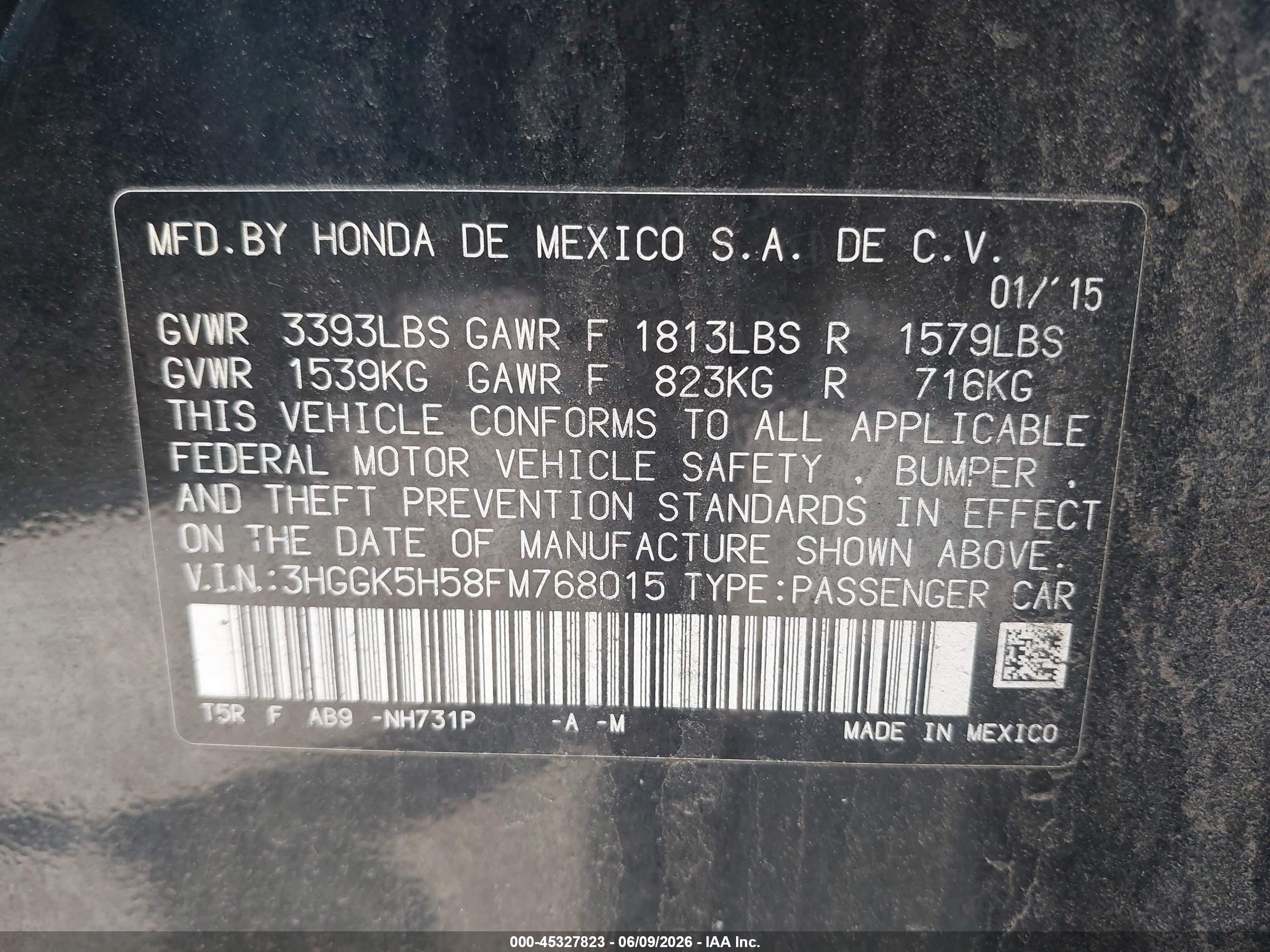2015 Honda Fit Lx Черный vin: 3HGGK5H58FM768015