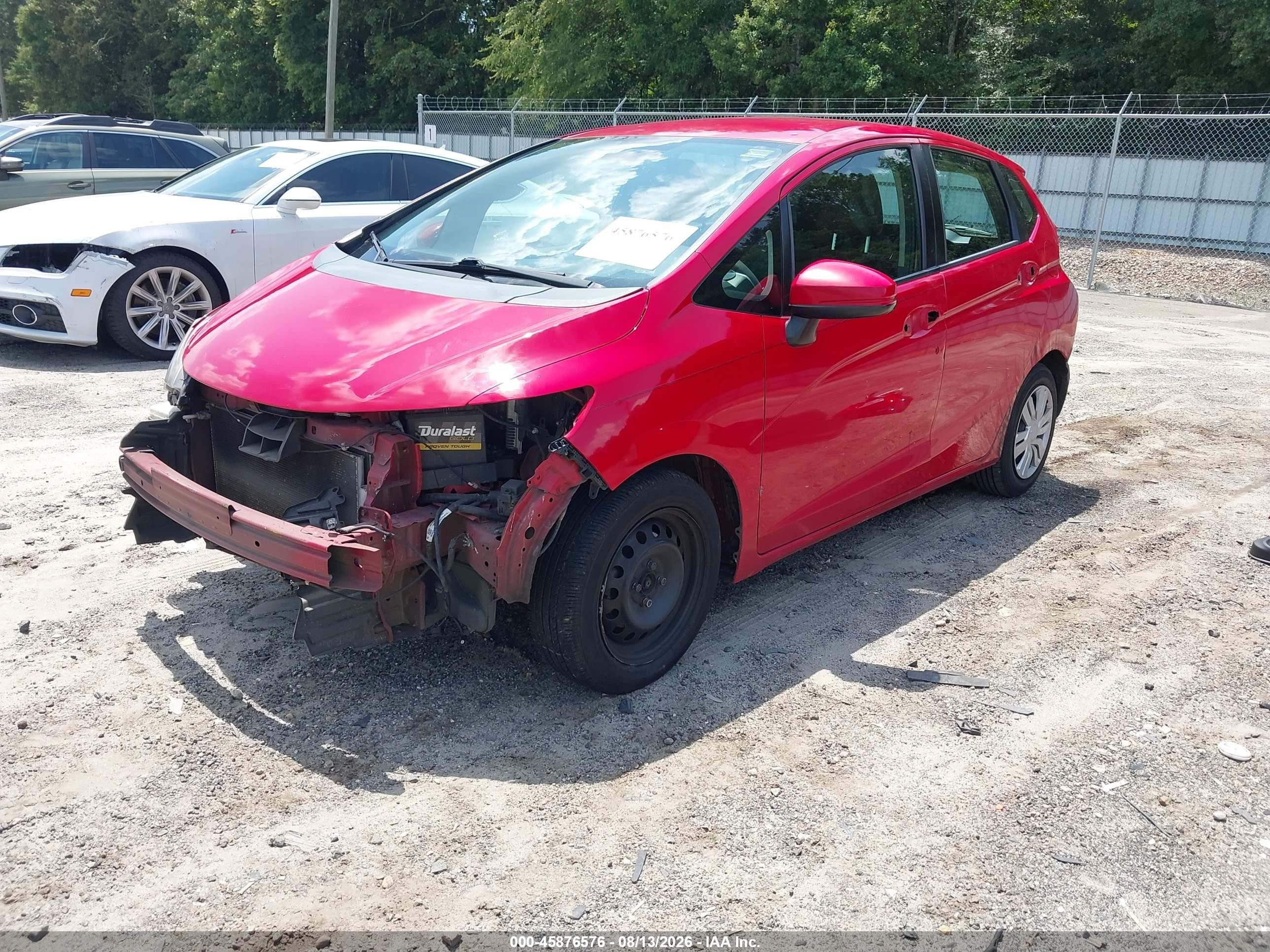 2015 Honda Fit Lx Red vin: 3HGGK5H59FM715968