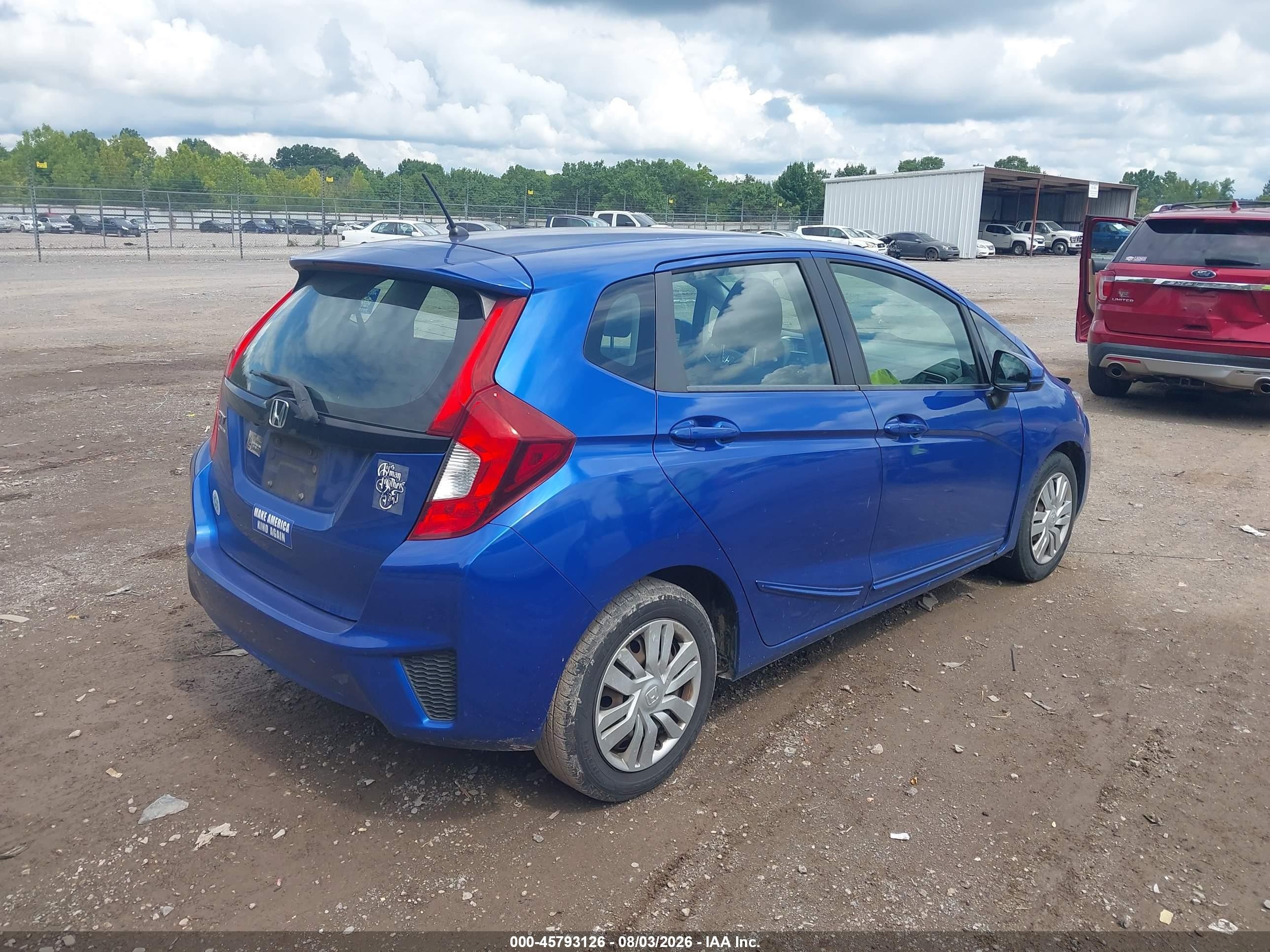 2015 Honda Fit Lx Blue vin: 3HGGK5H59FM777970