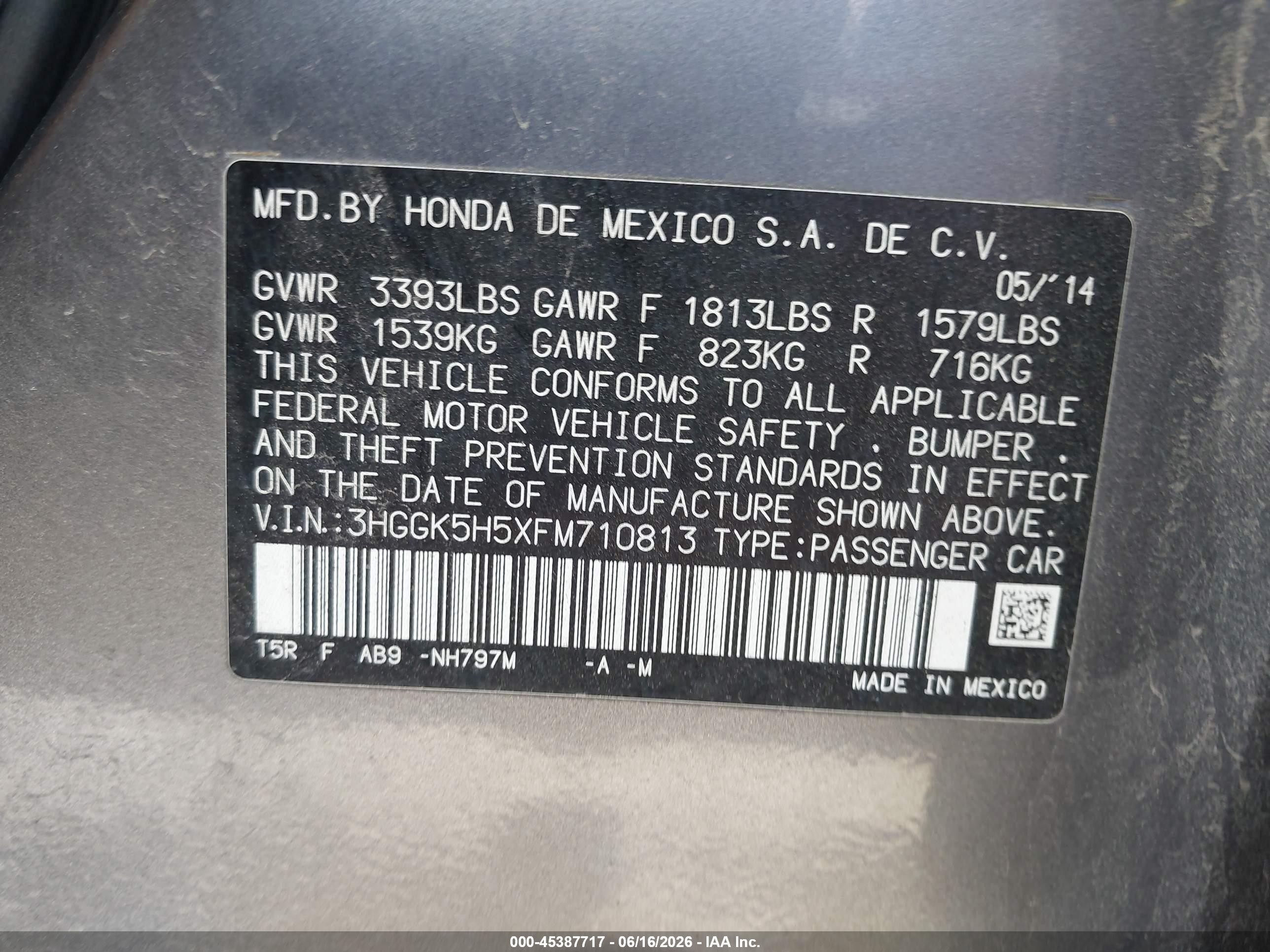 2015 Honda Fit Lx Gray vin: 3HGGK5H5XFM710813