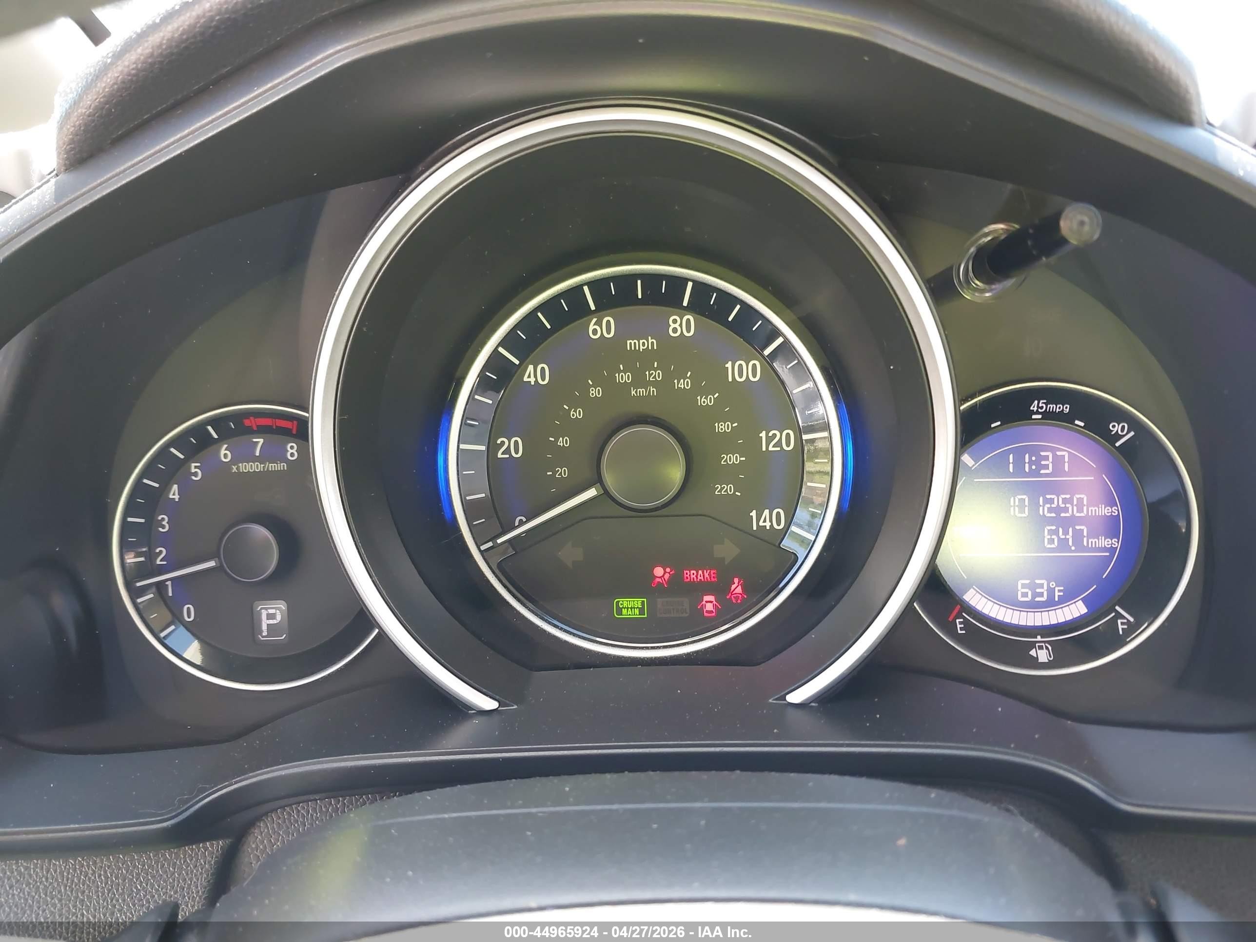2015 Honda Fit Lx Серый vin: 3HGGK5H5XFM760434
