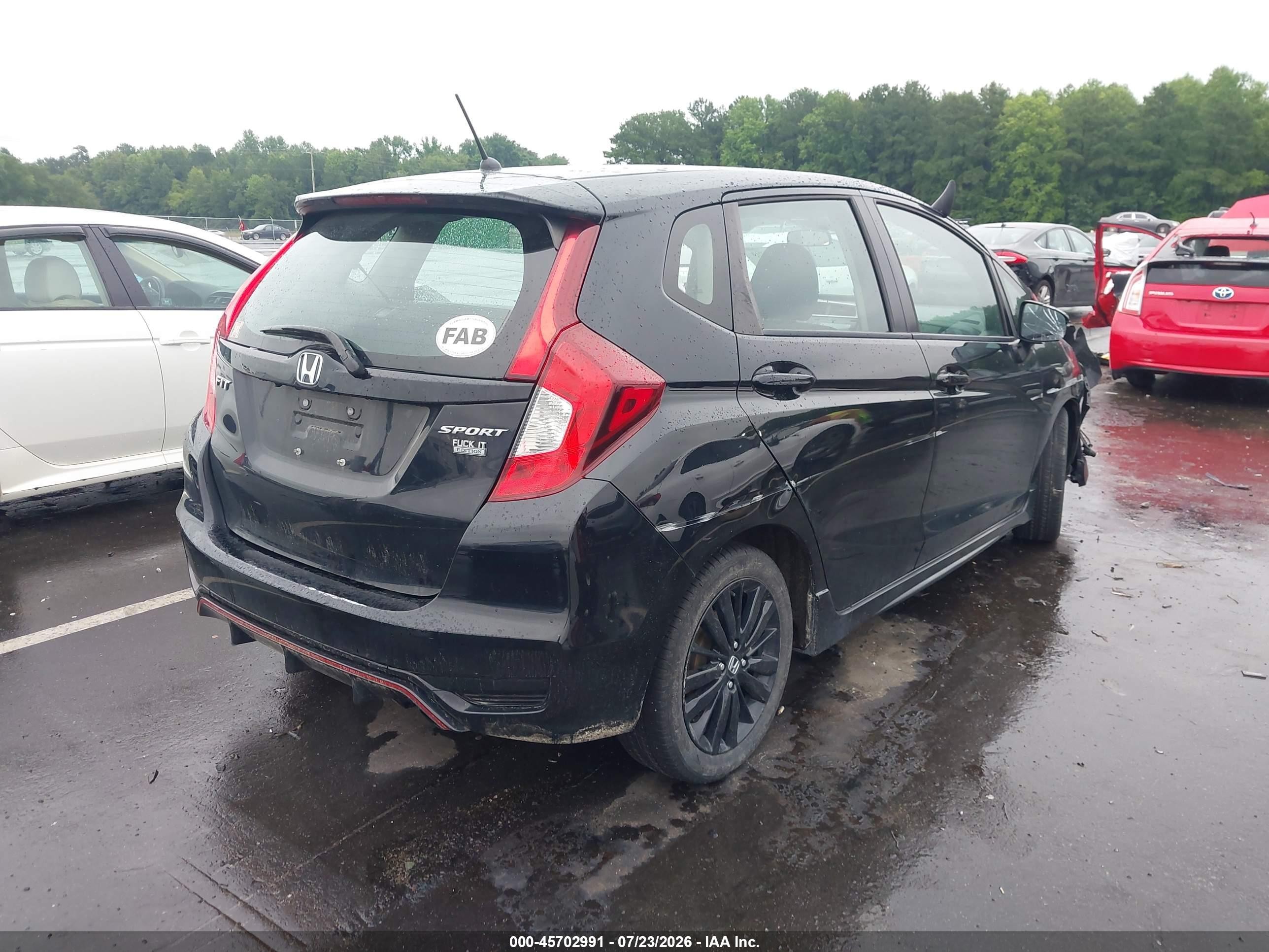 2018 Honda Fit Sport Black vin: 3HGGK5H60JM706612