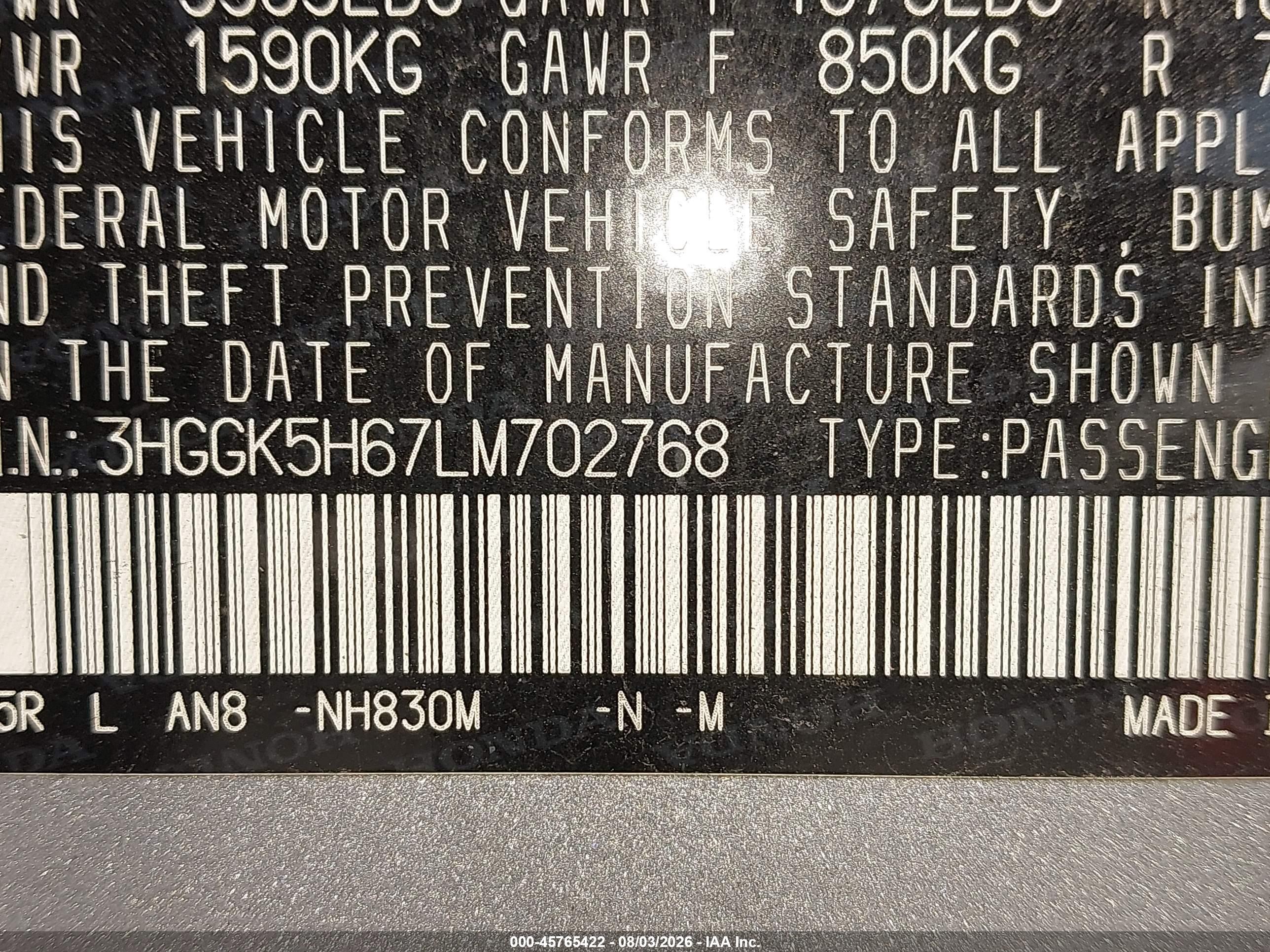 2020 Honda Fit Sport Gray vin: 3HGGK5H67LM702768