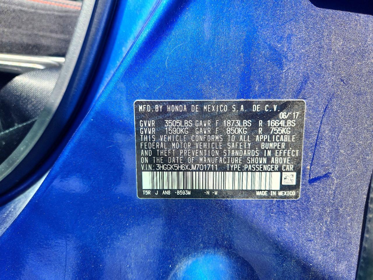 2018 Honda Fit Sport Blue vin: 3HGGK5H6XJM701711