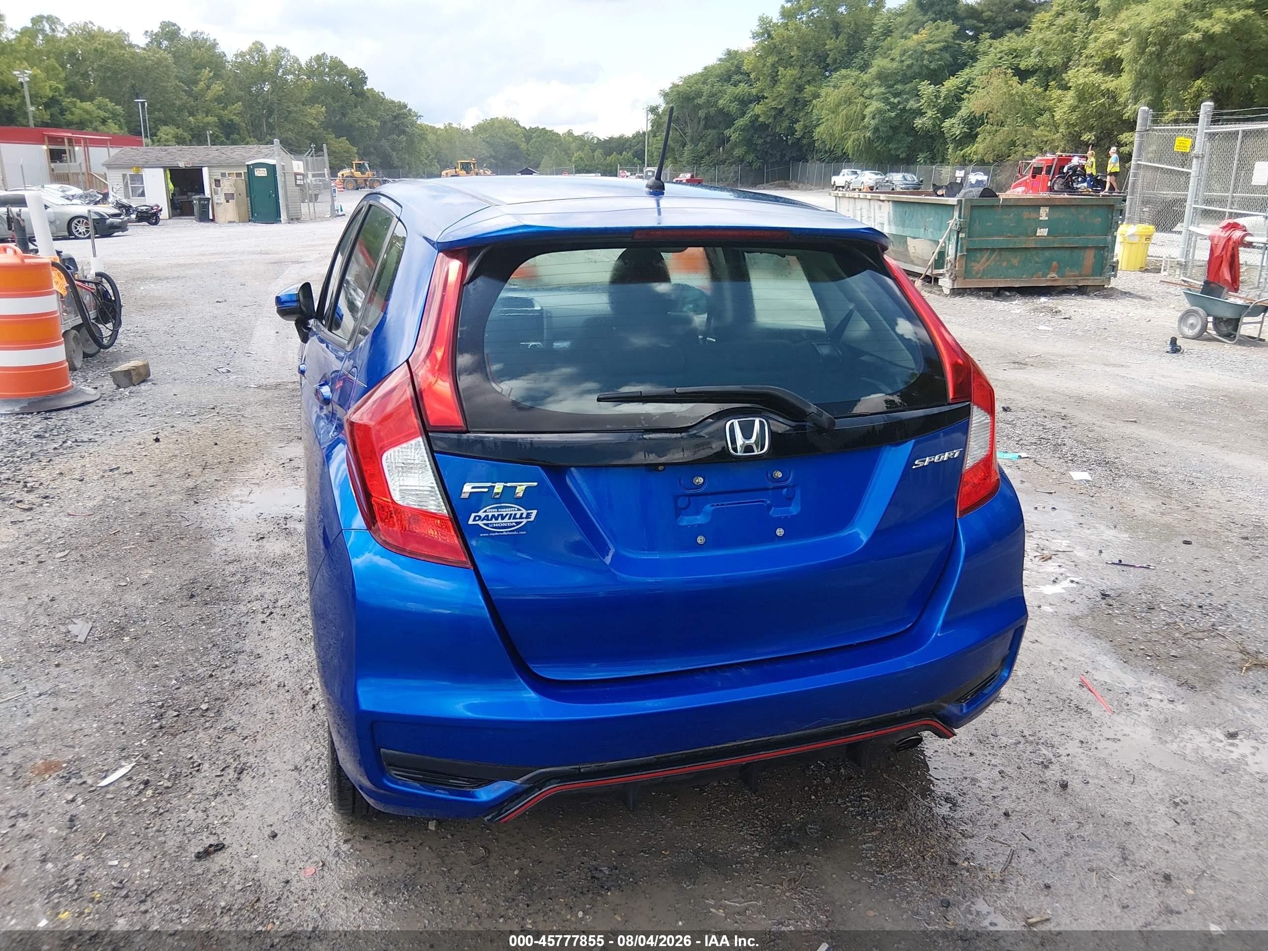 2018 Honda Fit Sport Blue vin: 3HGGK5H6XJM722638