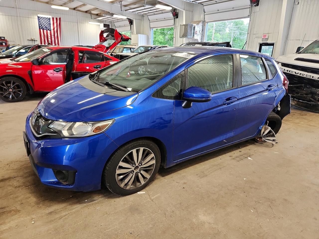 2015 Honda Fit Ex Blue vin: 3HGGK5H80FM724956