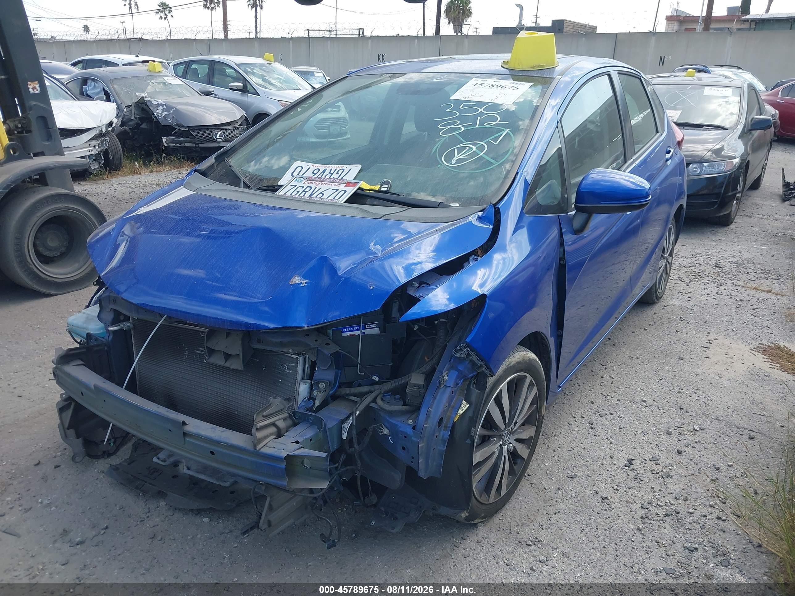 2015 Honda Fit Ex/ex-l Синий vin: 3HGGK5H80FM730143