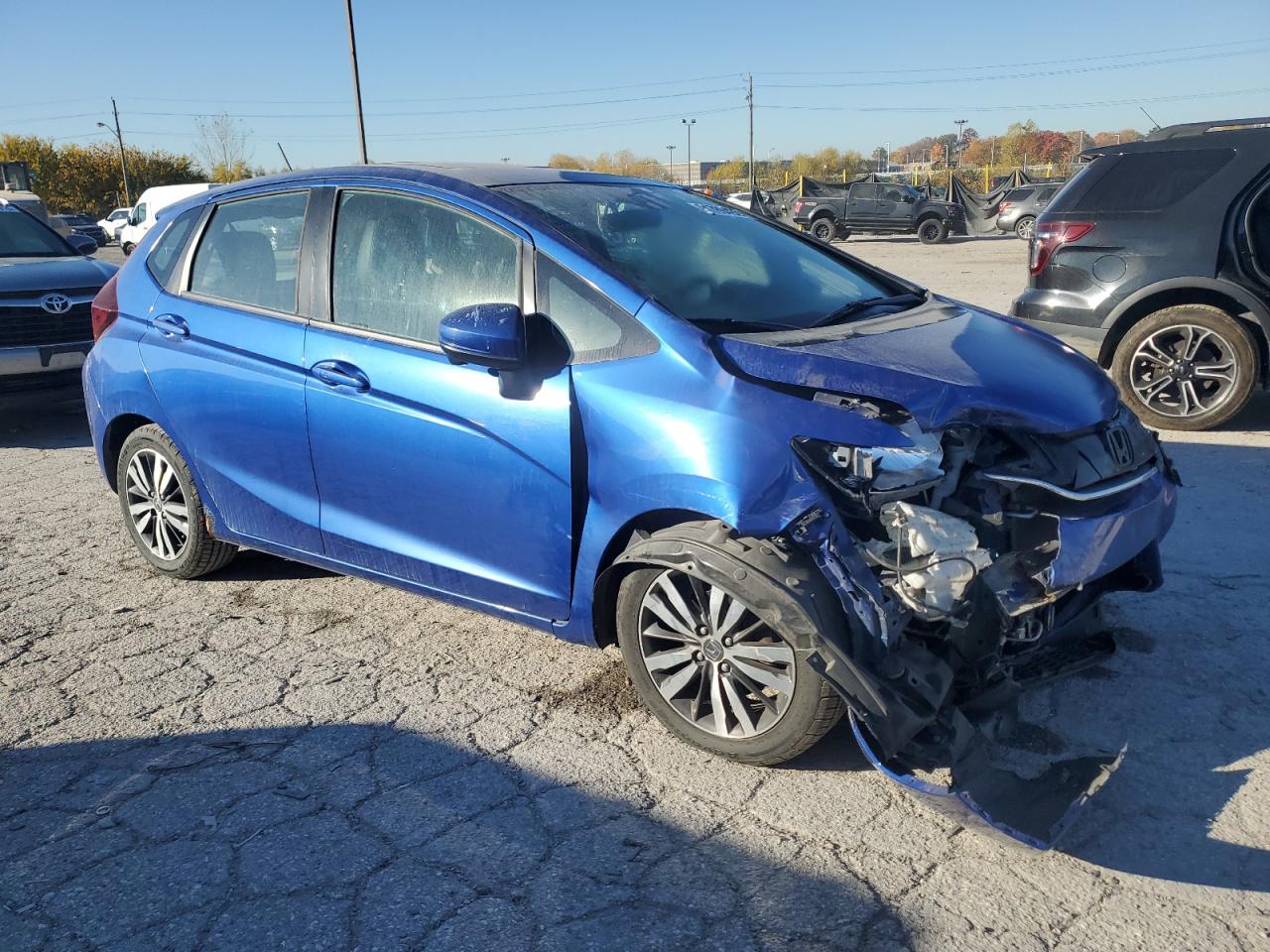 2015 Honda Fit Ex Blue vin: 3HGGK5H80FM733530