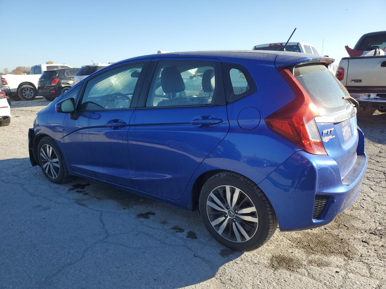 2015 Honda Fit Ex Blue vin: 3HGGK5H80FM733530