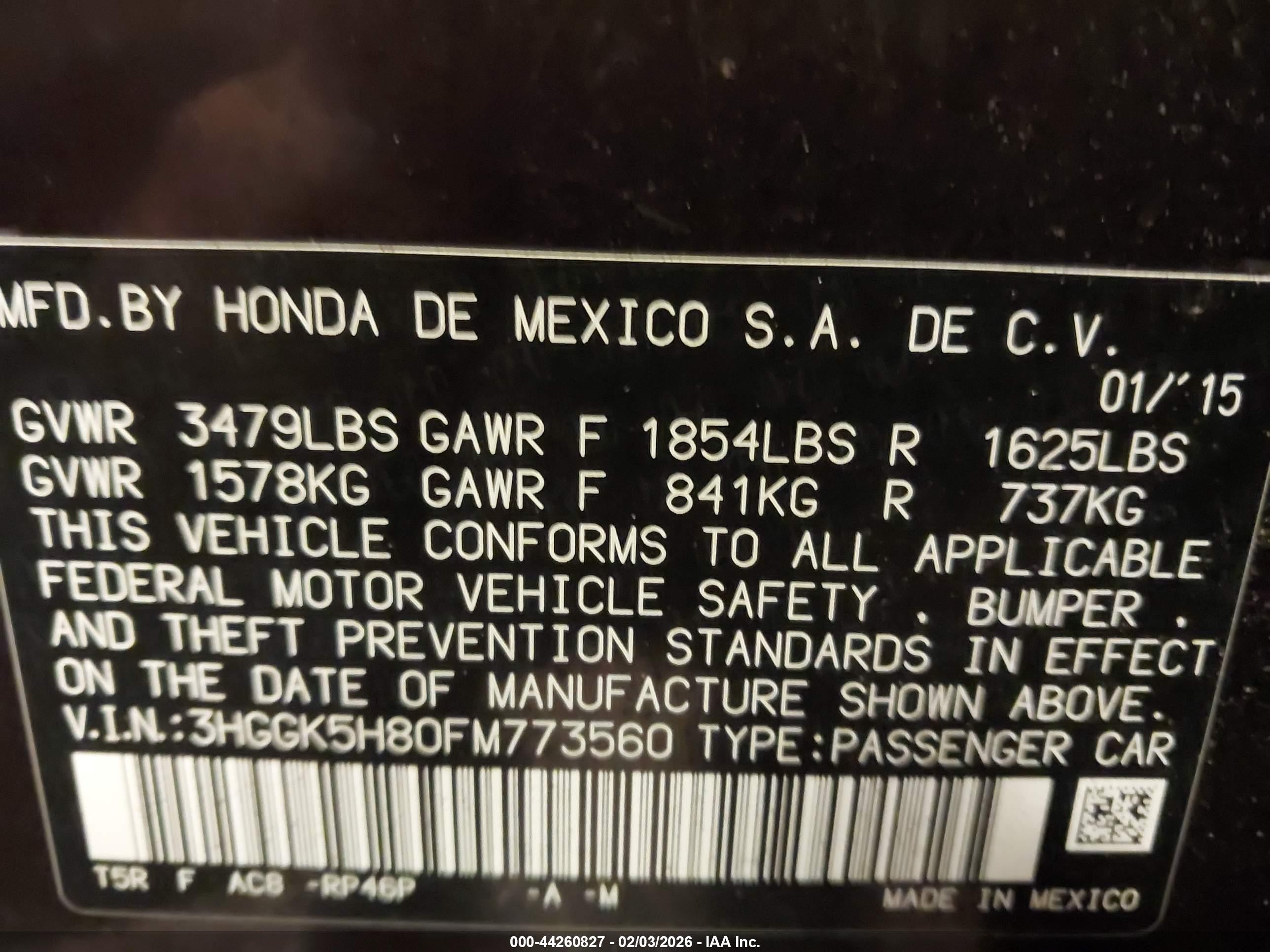 2015 Honda Fit Ex/ex-l Фиолетовый vin: 3HGGK5H80FM773560