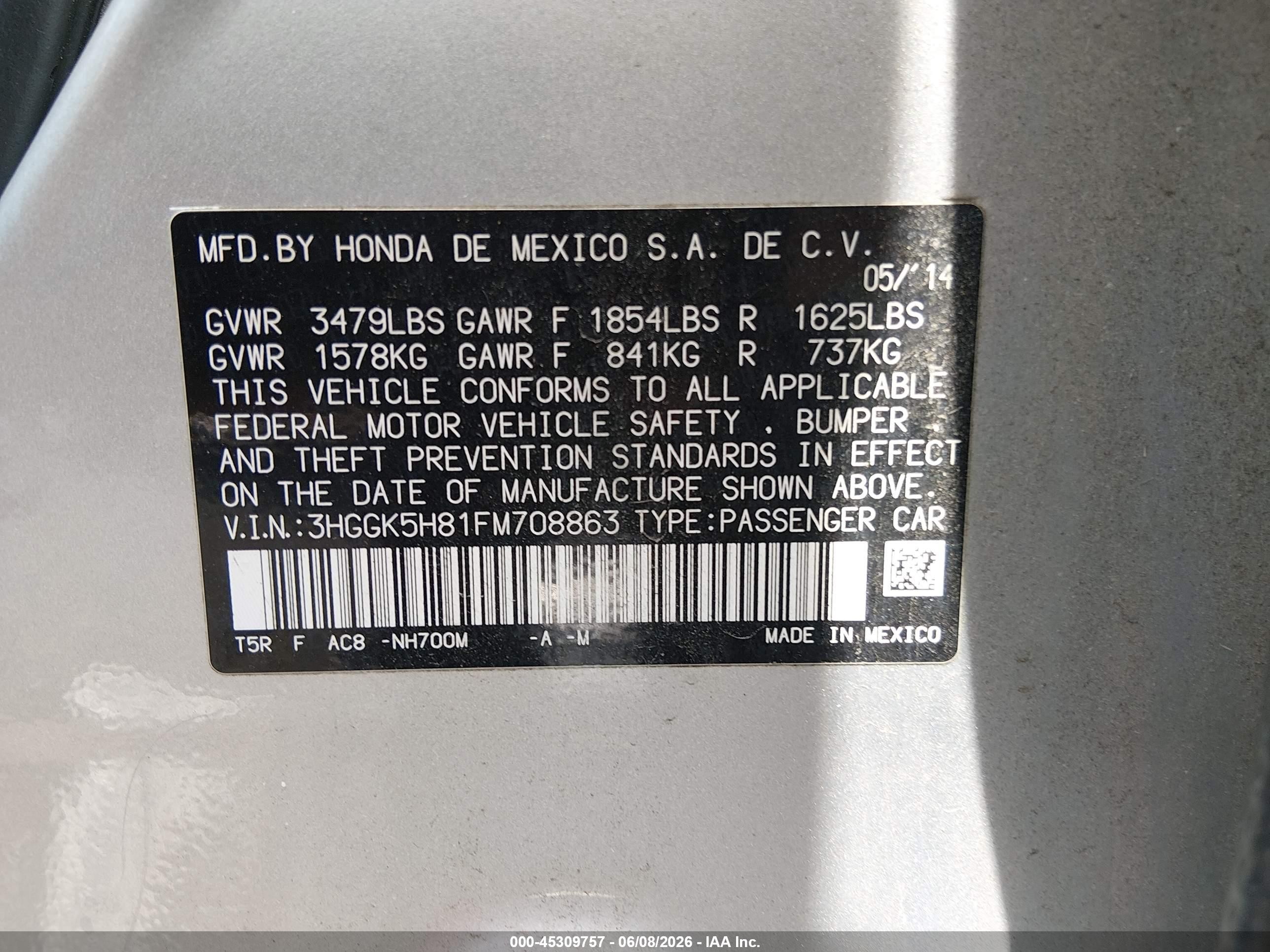 2015 Honda Fit Ex/ex-l Silver vin: 3HGGK5H81FM708863