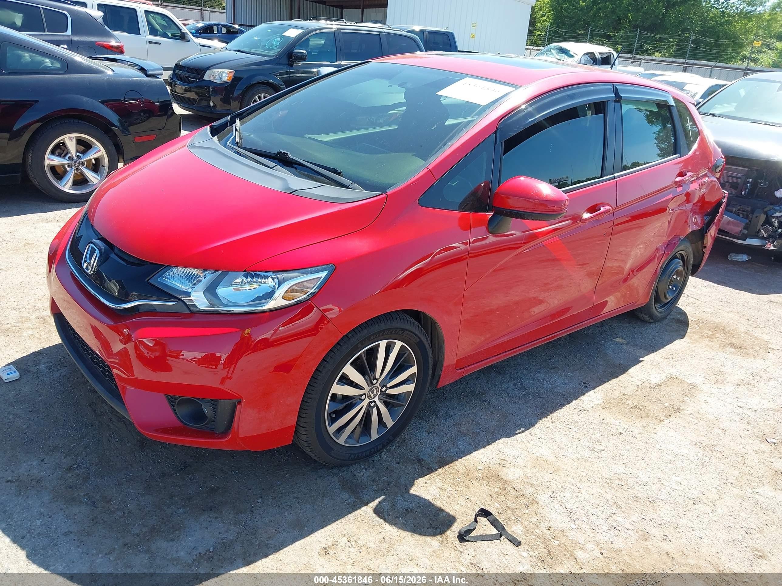 2015 Honda Fit Ex/ex-l Red vin: 3HGGK5H81FM748764
