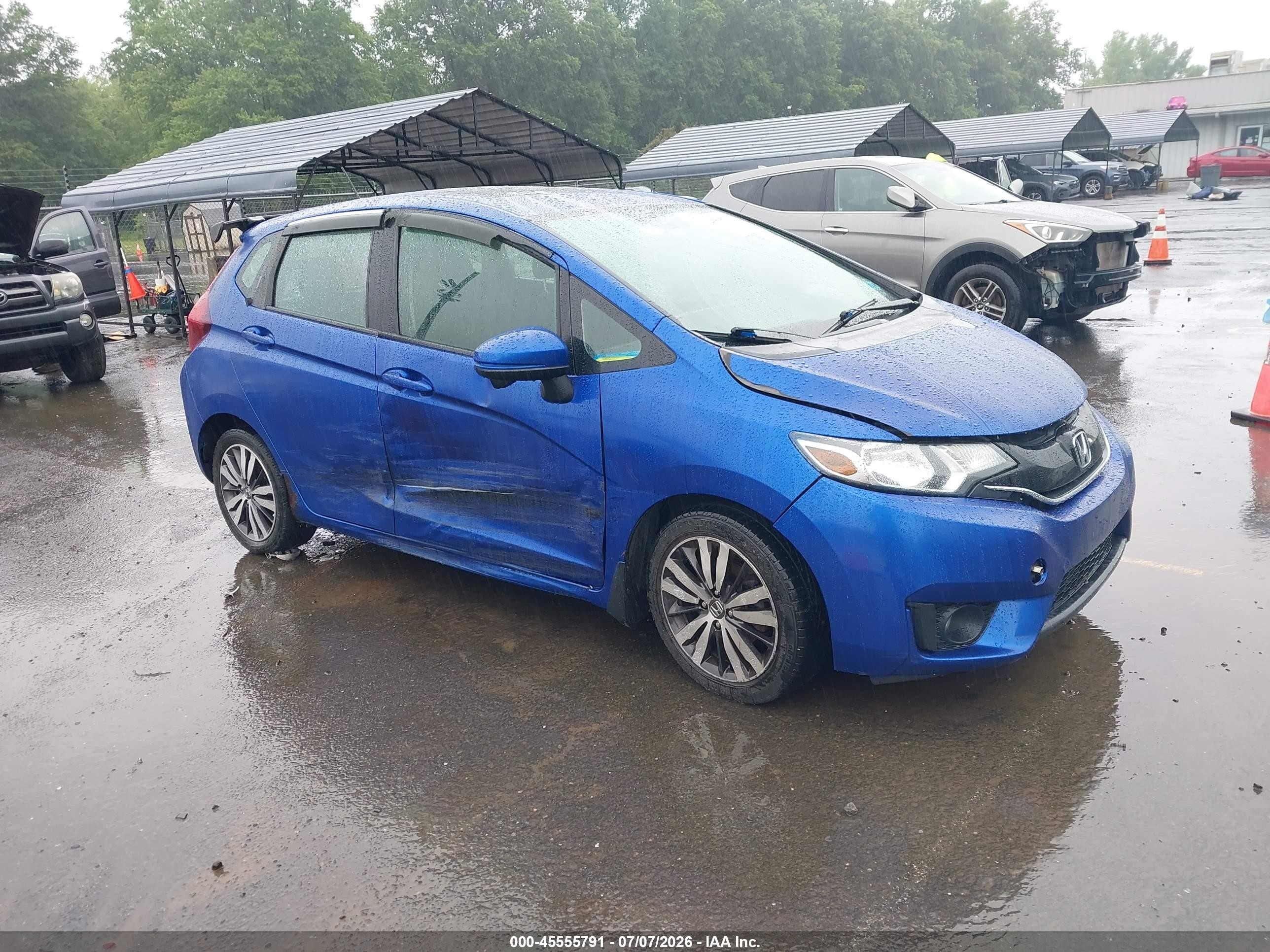 2015 Honda Fit Ex/ex-l Blue vin: 3HGGK5H82FM734629