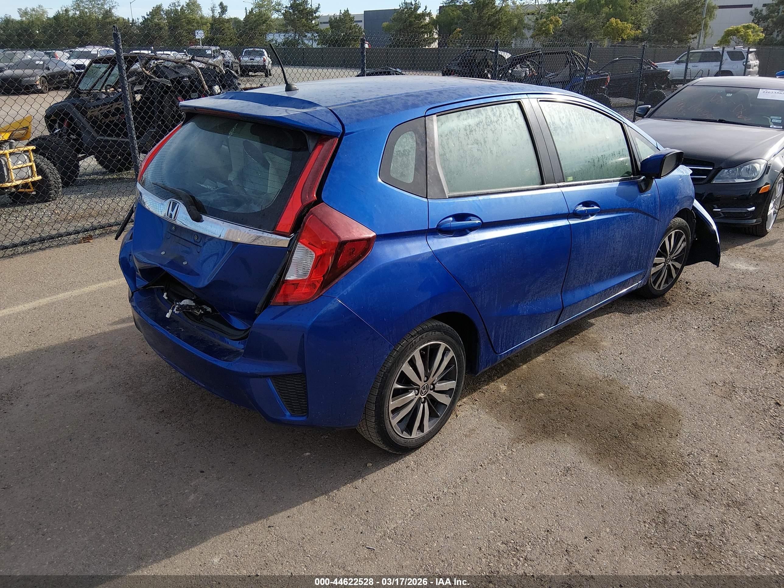 2015 Honda Fit Ex/ex-l Blue vin: 3HGGK5H82FM745808