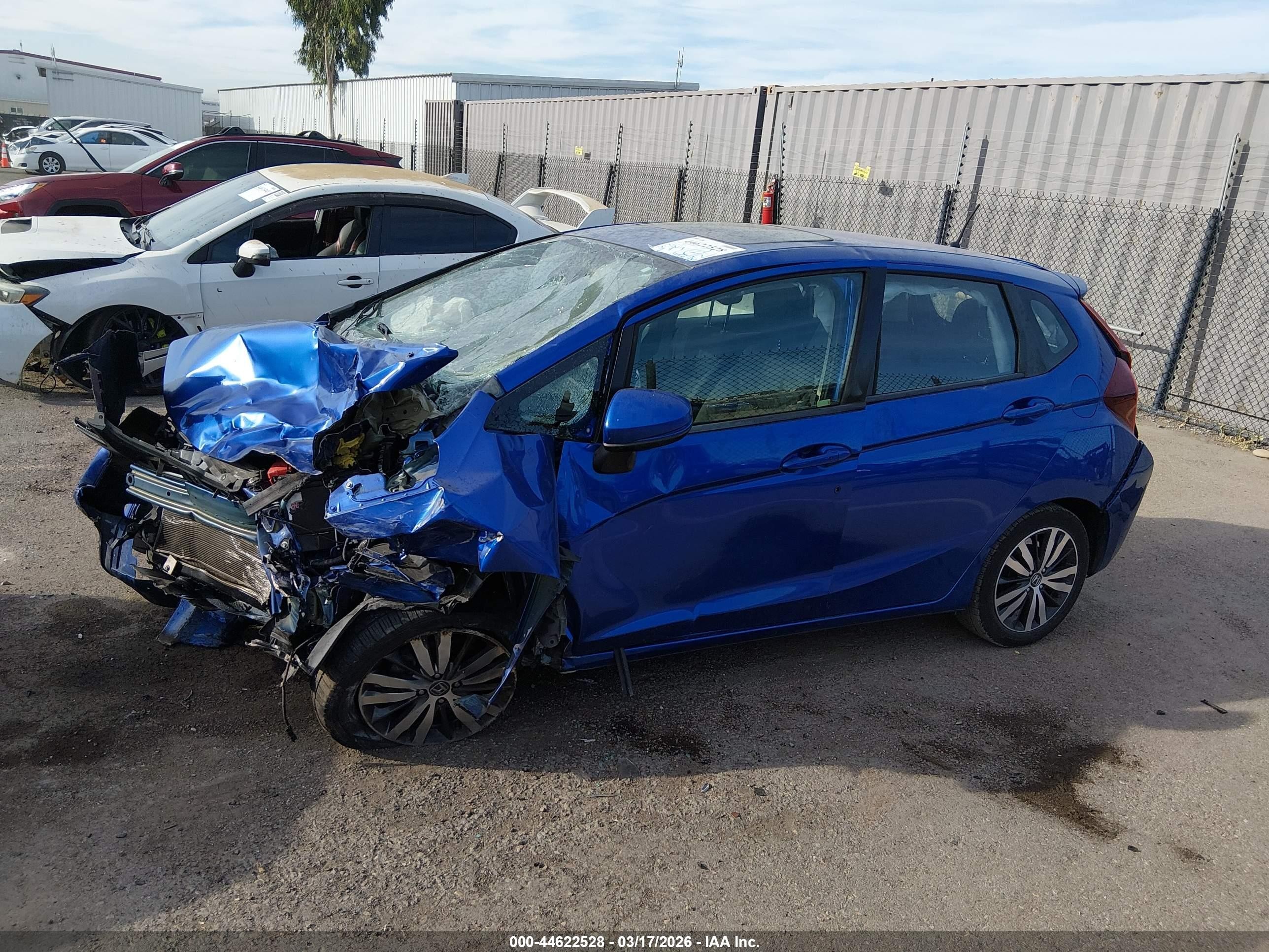 2015 Honda Fit Ex/ex-l Blue vin: 3HGGK5H82FM745808