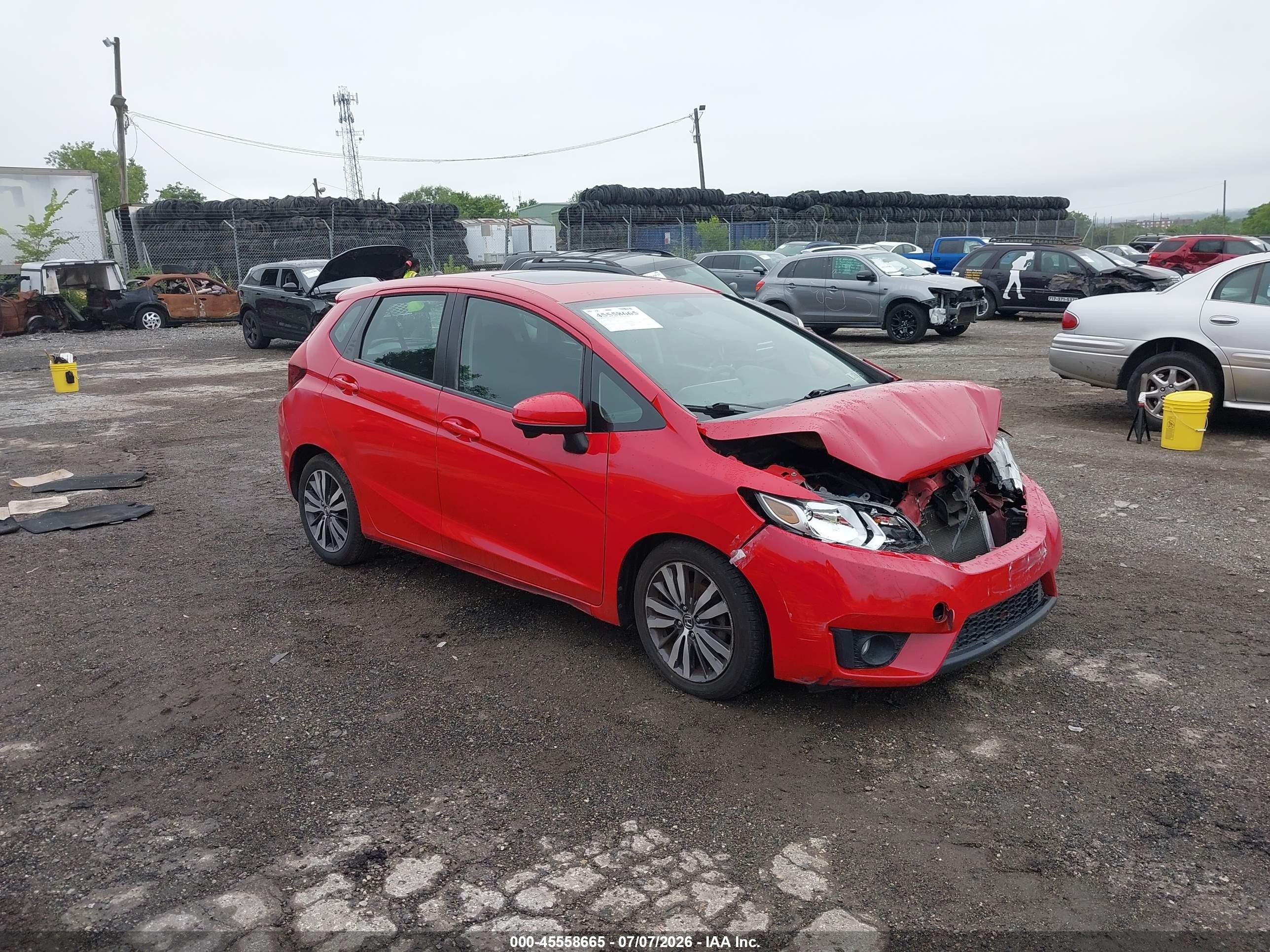 2015 Honda Fit Ex/ex-l Red vin: 3HGGK5H83FM702739