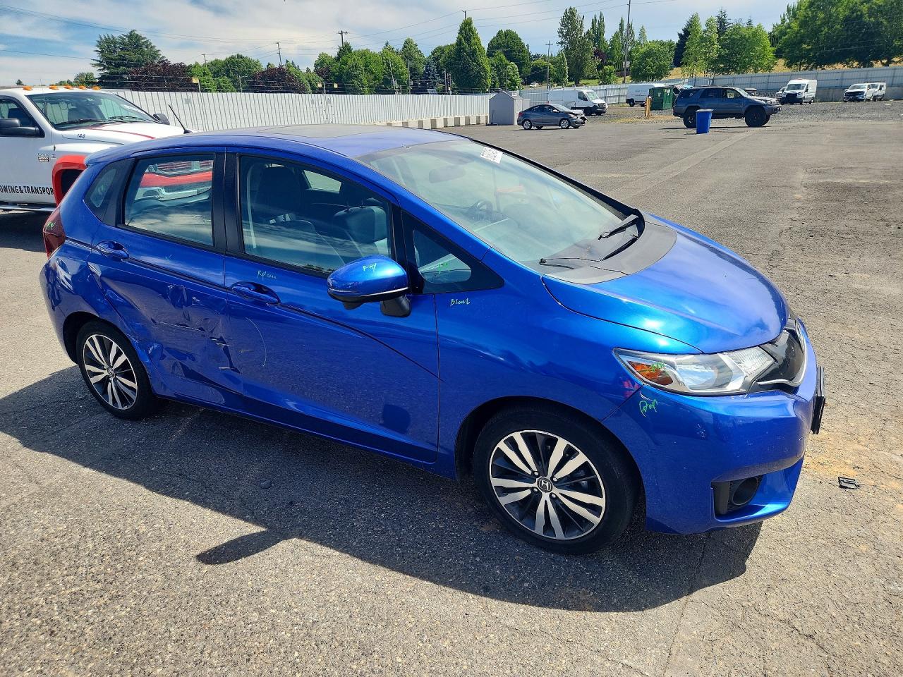 2015 Honda Fit Ex Blue vin: 3HGGK5H83FM736891