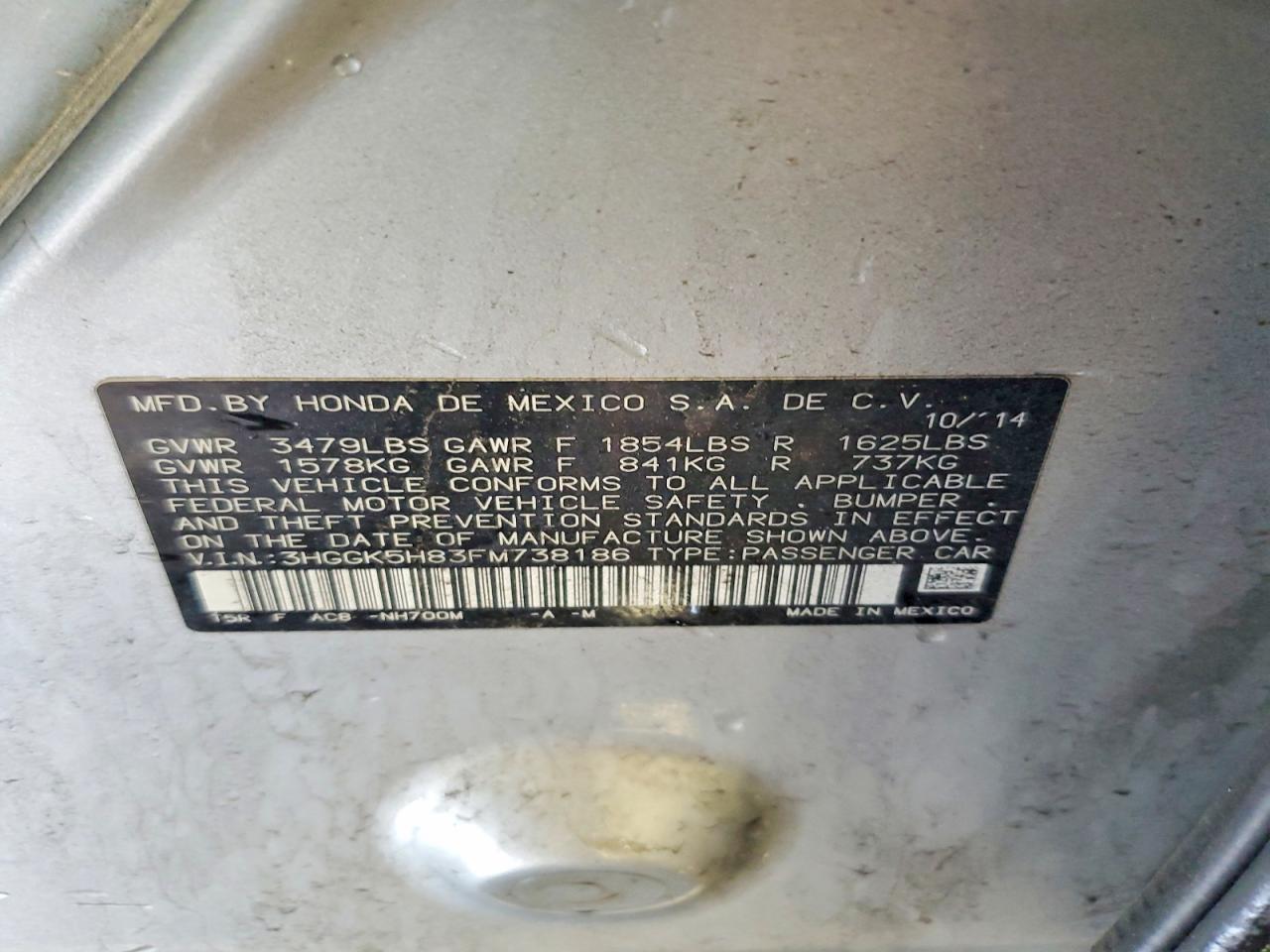 2015 Honda Fit Ex Silver vin: 3HGGK5H83FM738186
