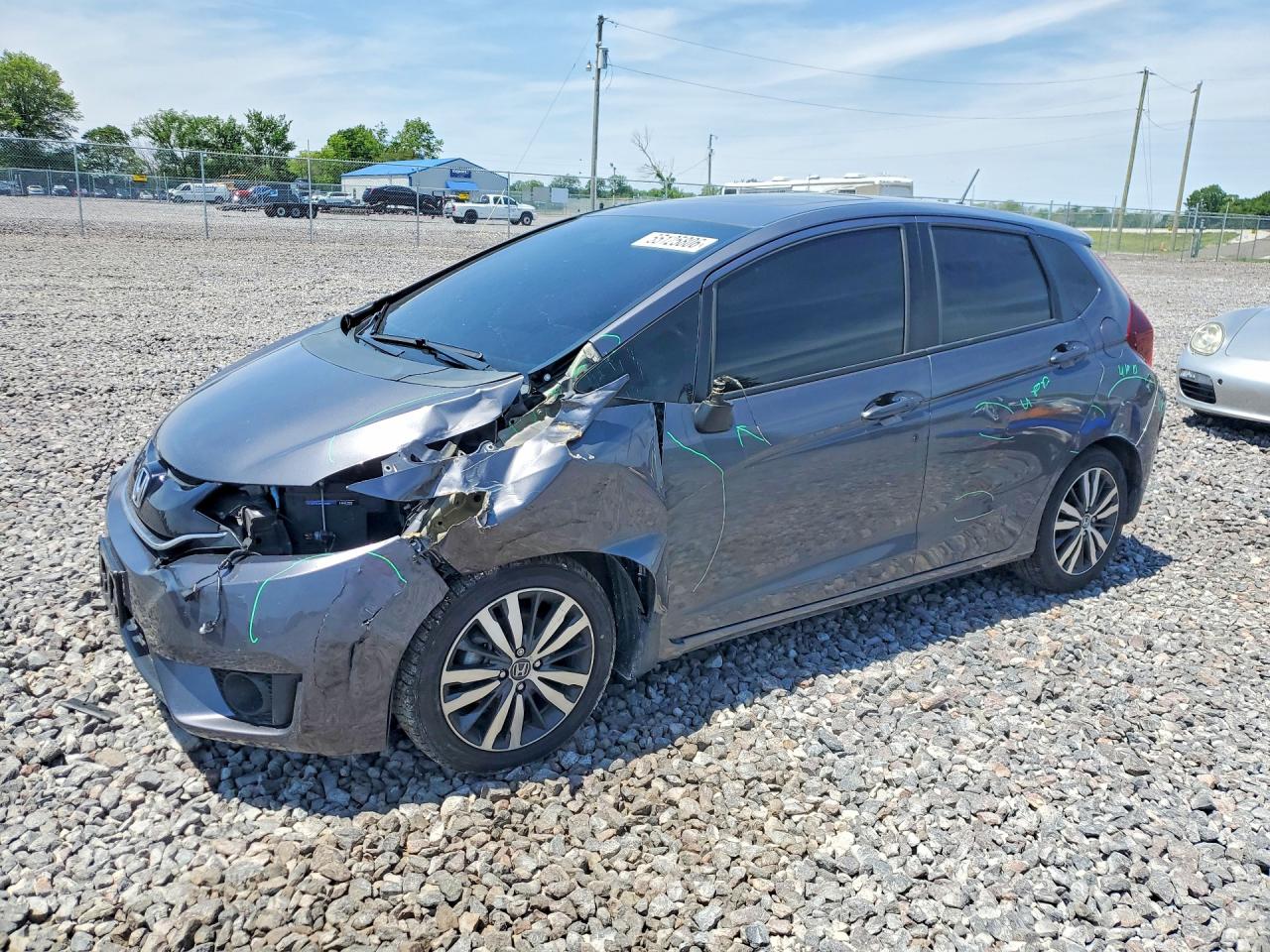2015 Honda Fit Ex Gray vin: 3HGGK5H83FM740276