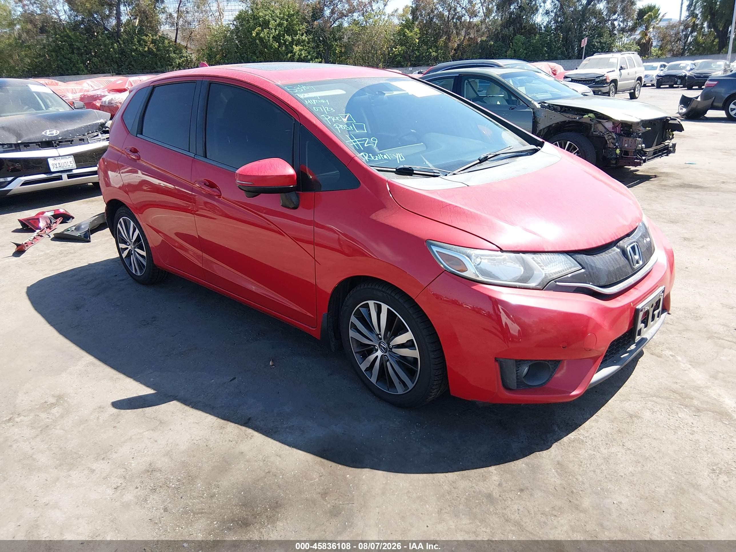 2015 Honda Fit Ex/ex-l Red vin: 3HGGK5H84FM708002