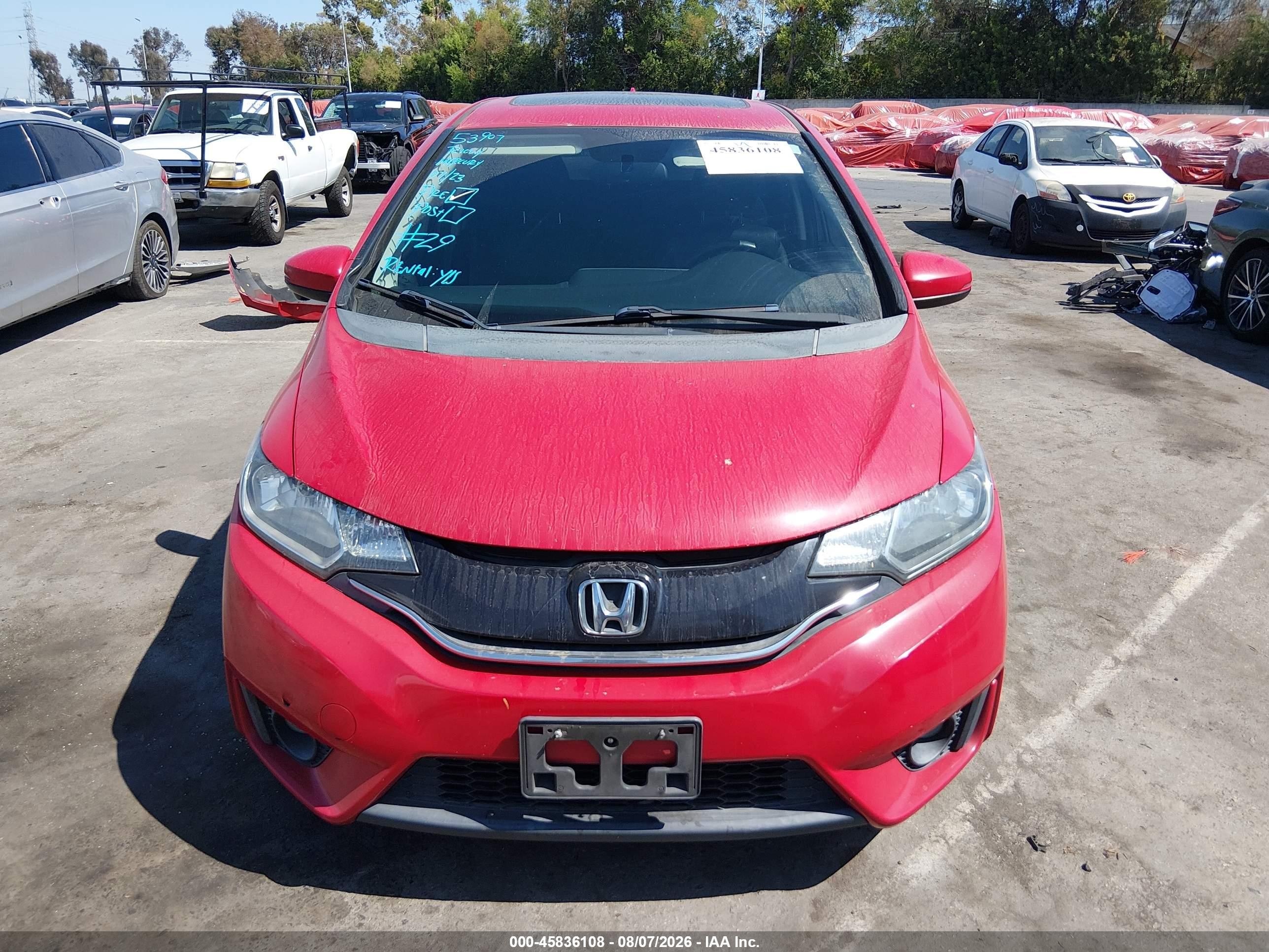 2015 Honda Fit Ex/ex-l Red vin: 3HGGK5H84FM708002