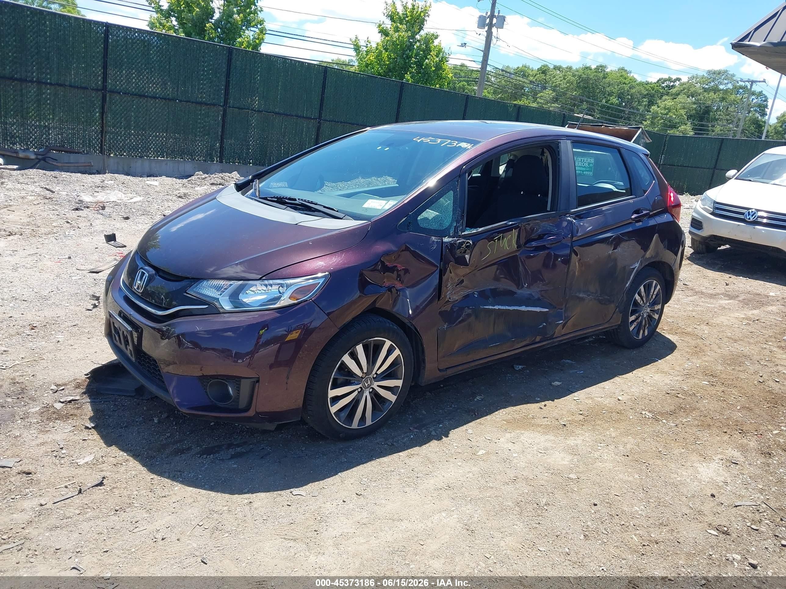2015 Honda Fit Ex/ex-l Purple vin: 3HGGK5H84FM733112