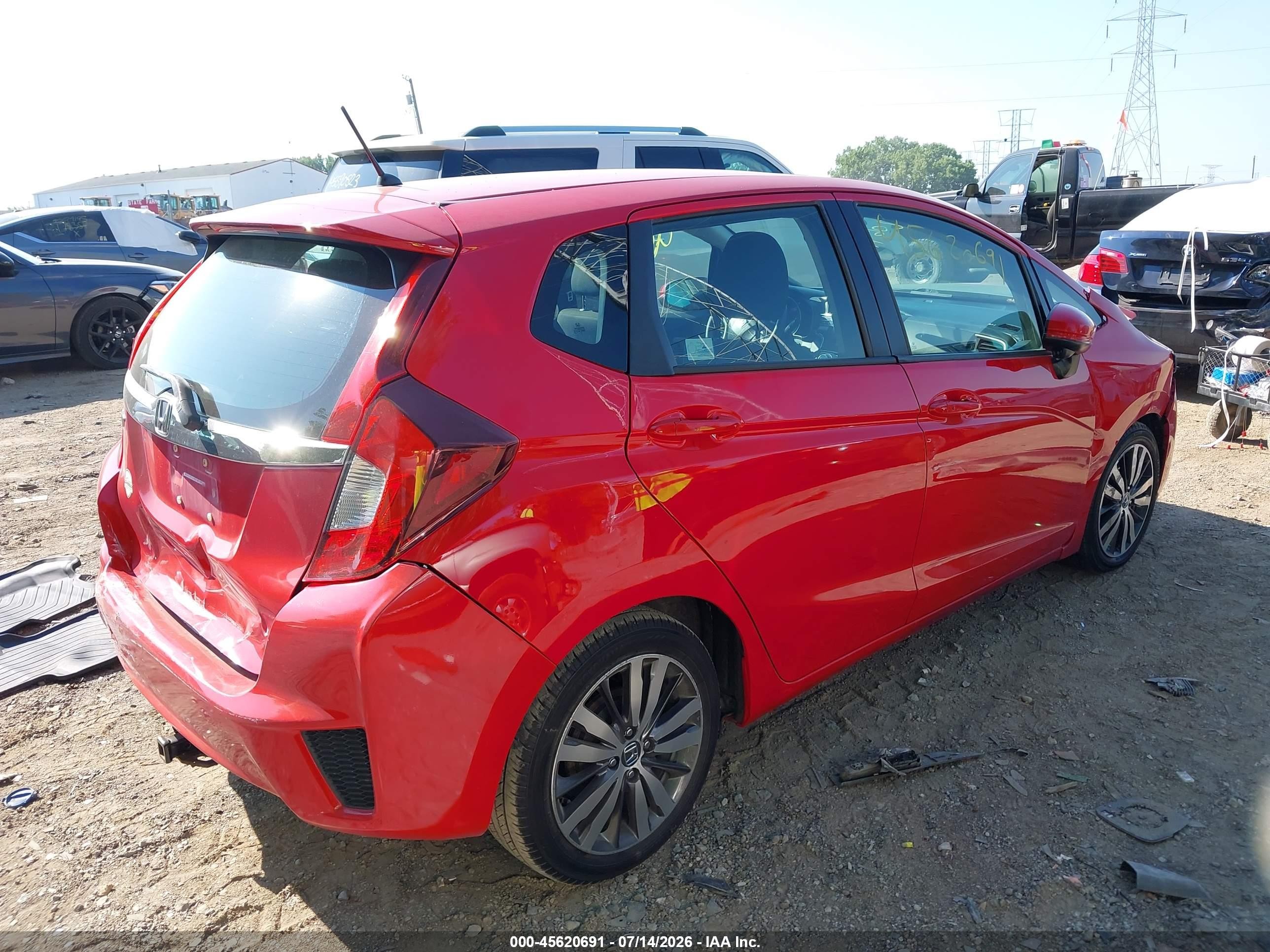 2015 Honda Fit Ex/ex-l Red vin: 3HGGK5H85FM711071