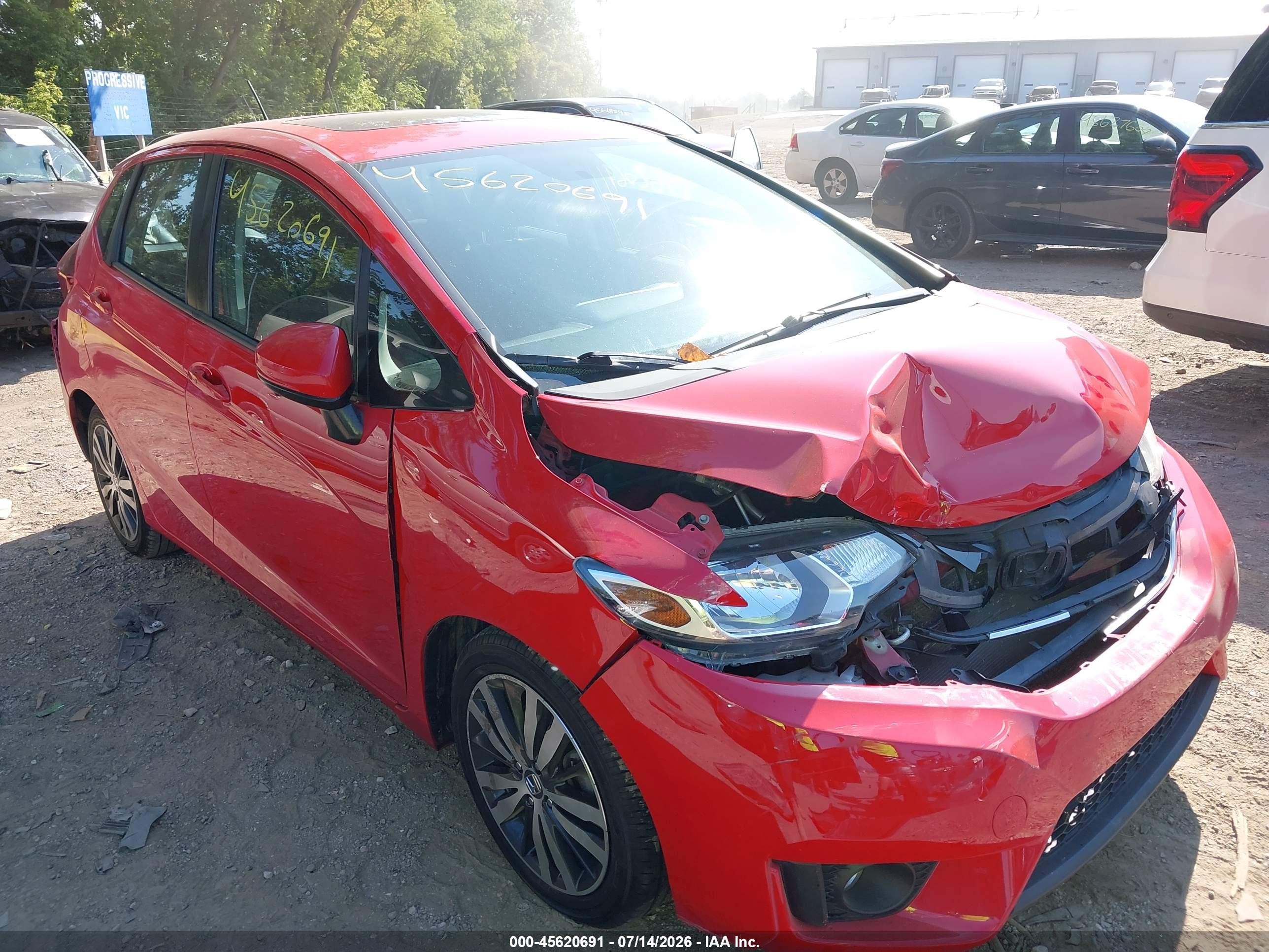 2015 Honda Fit Ex/ex-l Red vin: 3HGGK5H85FM711071