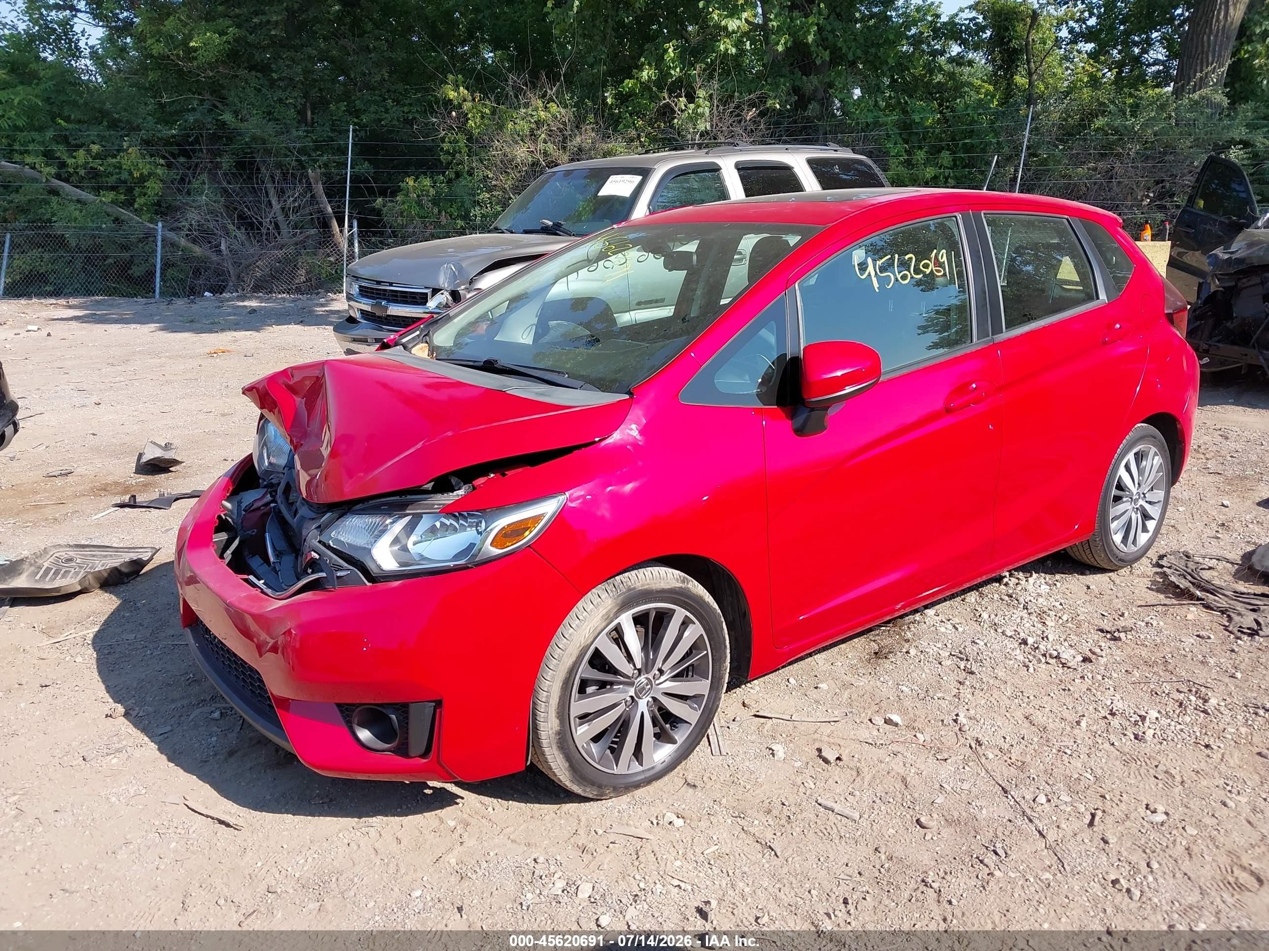2015 Honda Fit Ex/ex-l Red vin: 3HGGK5H85FM711071