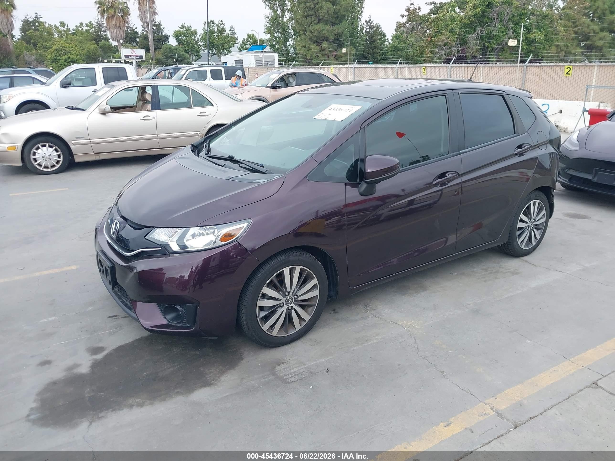 2015 Honda Fit Ex/ex-l Purple vin: 3HGGK5H85FM717484
