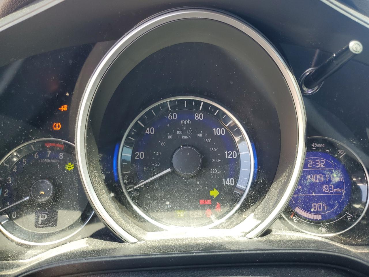 2015 Honda Fit Ex White vin: 3HGGK5H85FM723429 Damage: Warning Light - Brakes, On, Unacceptable