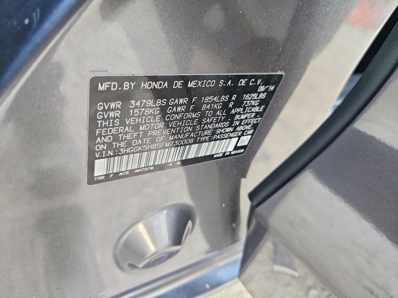 2015 Honda Fit Ex Gray vin: 3HGGK5H85FM730008