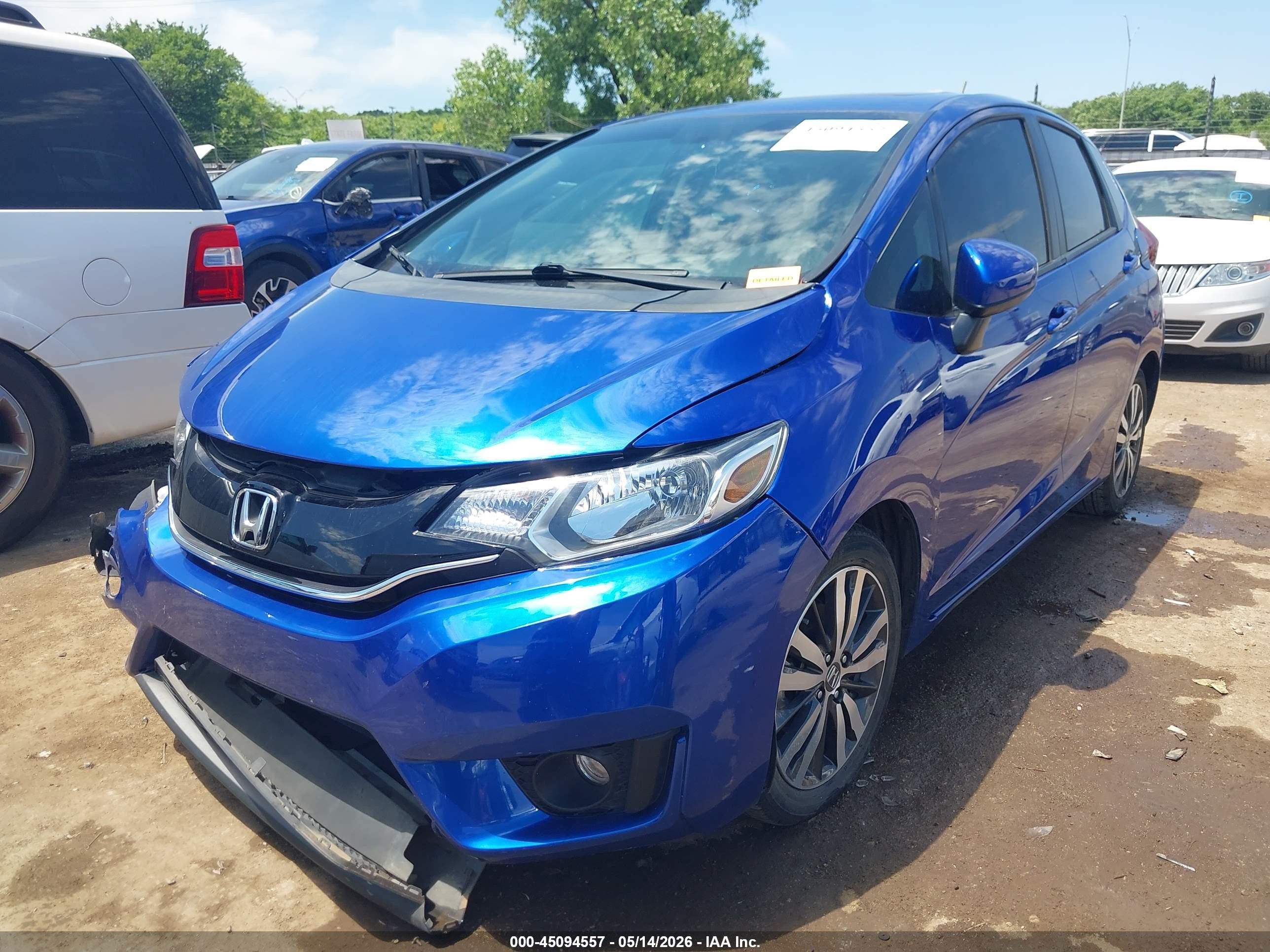 2015 Honda Fit Ex/ex-l Blue vin: 3HGGK5H85FM733166
