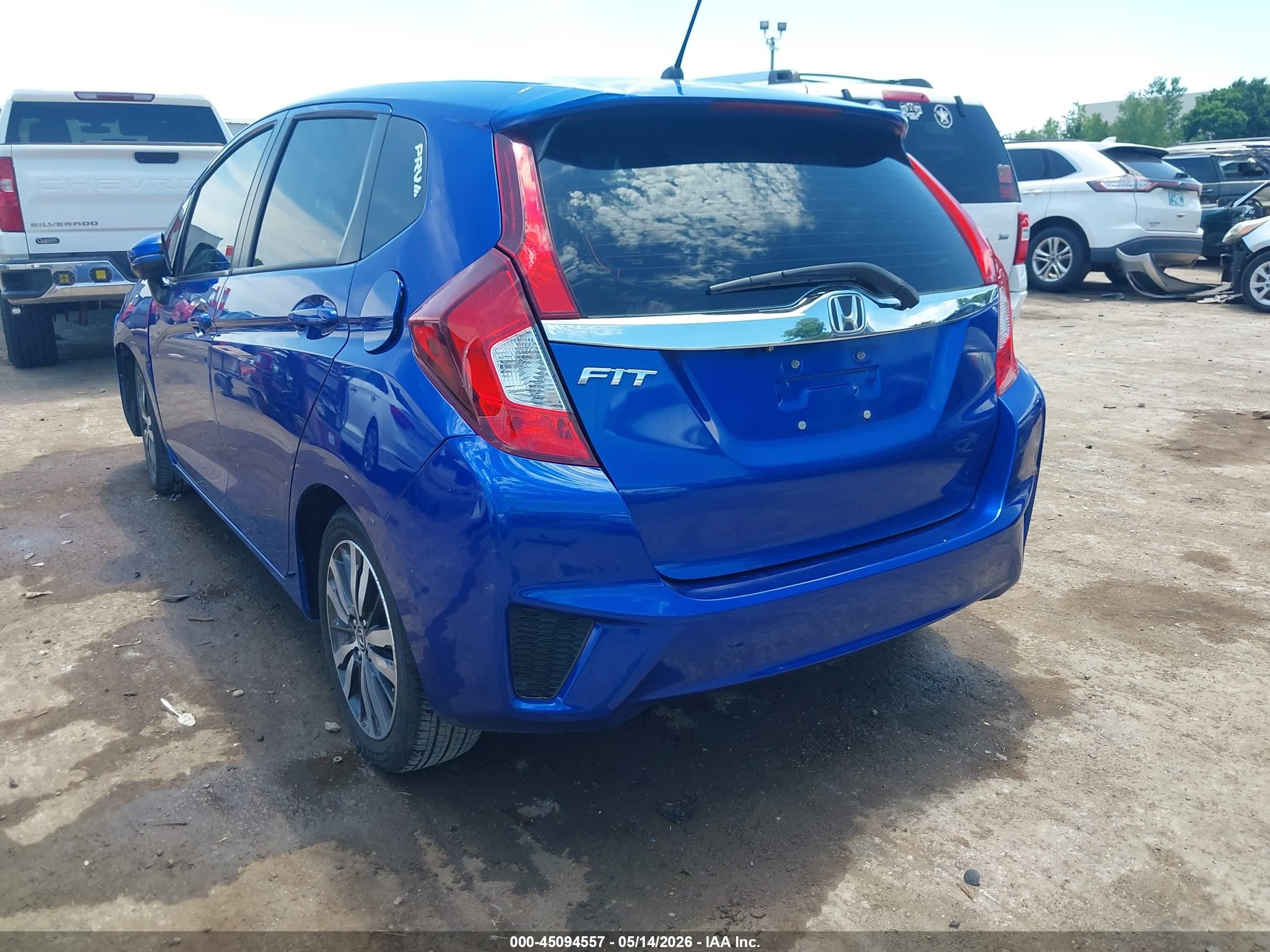 2015 Honda Fit Ex/ex-l Blue vin: 3HGGK5H85FM733166