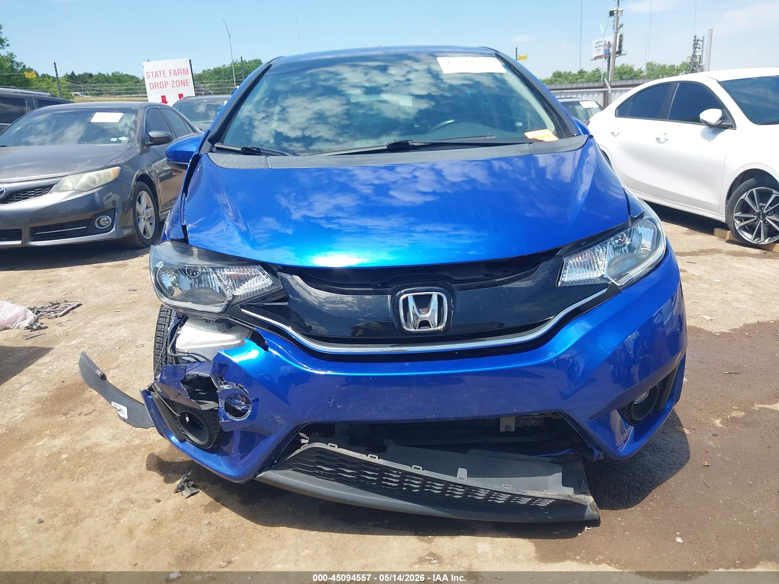 2015 Honda Fit Ex/ex-l Blue vin: 3HGGK5H85FM733166