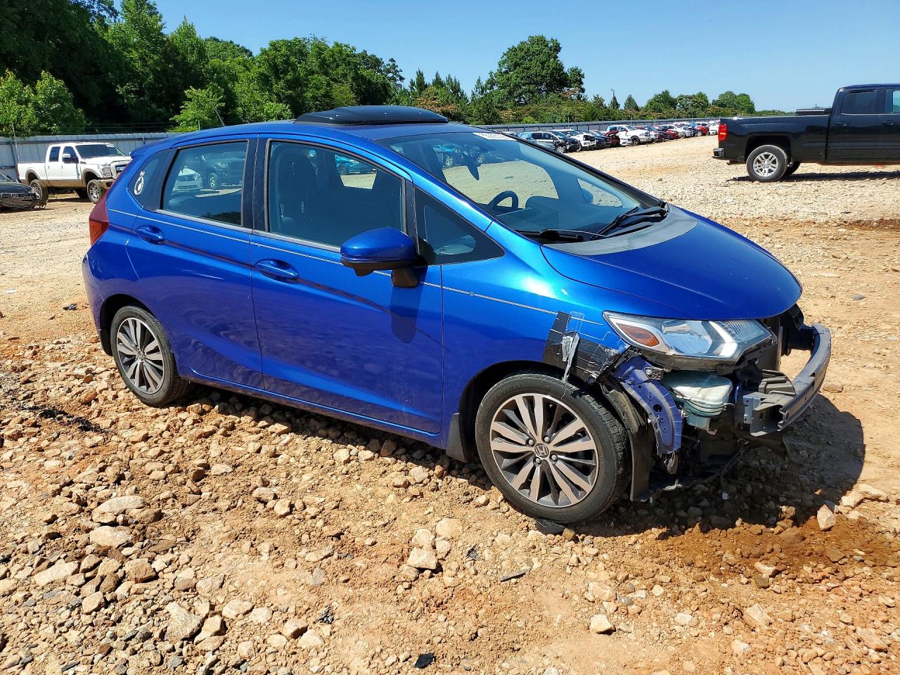 2015 Honda Fit Ex Blue vin: 3HGGK5H85FM737430