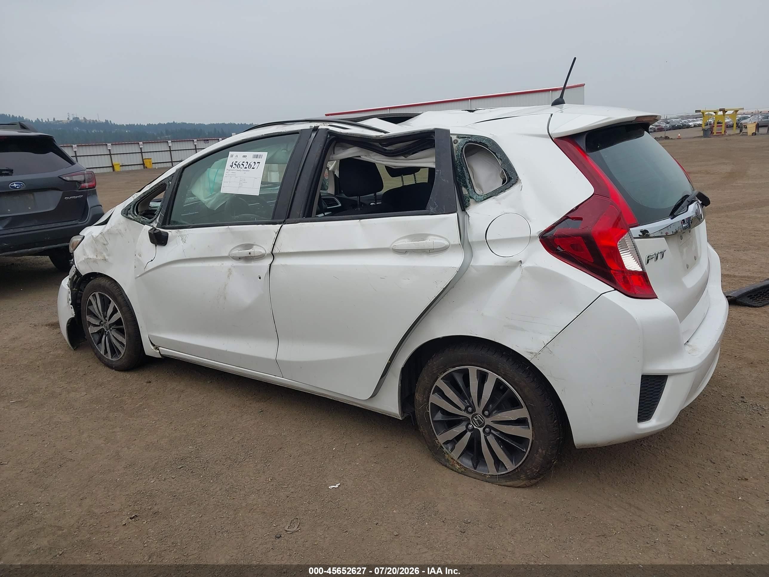 2015 Honda Fit Ex/ex-l White vin: 3HGGK5H85FM739503