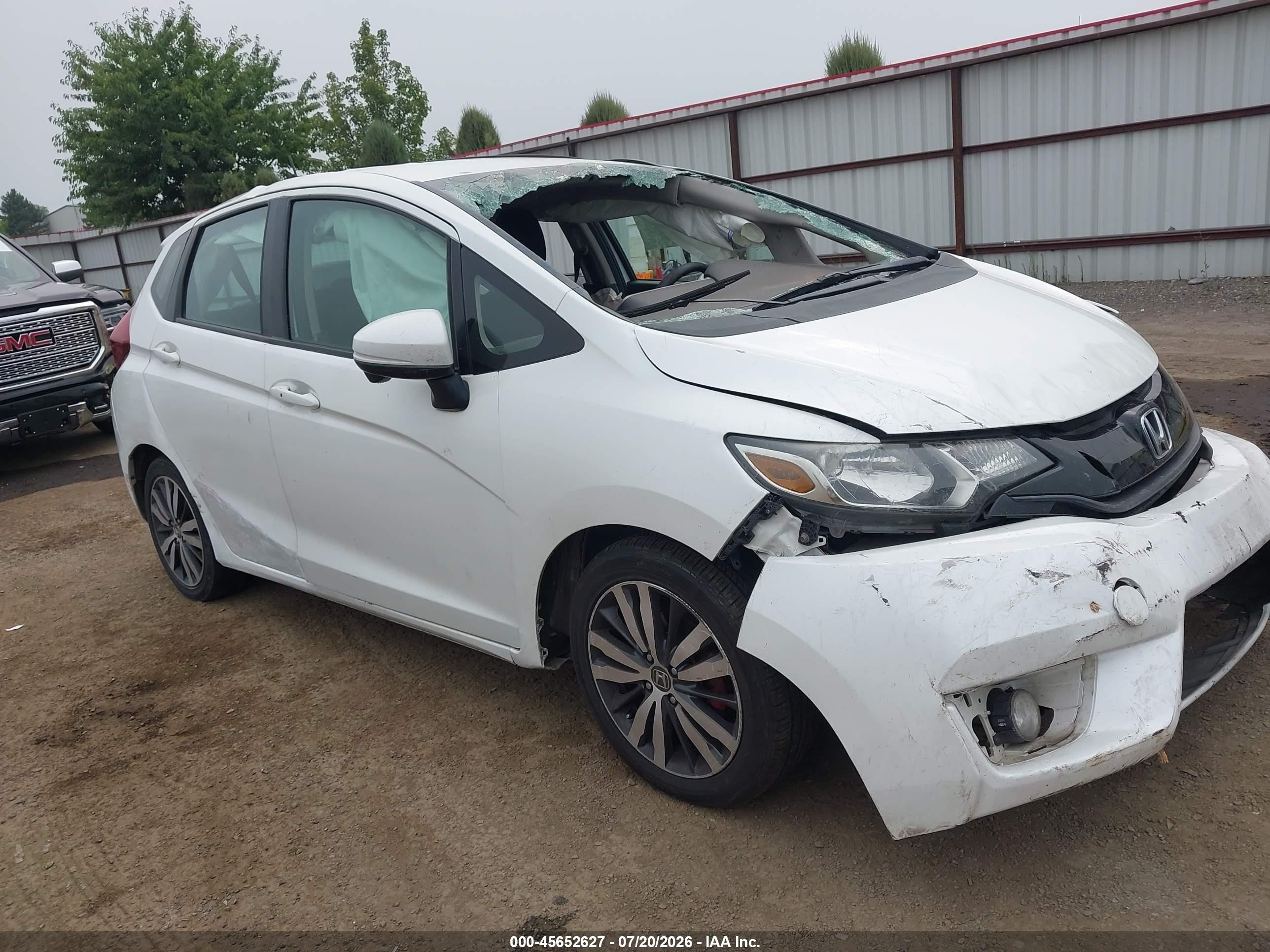 2015 Honda Fit Ex/ex-l White vin: 3HGGK5H85FM739503
