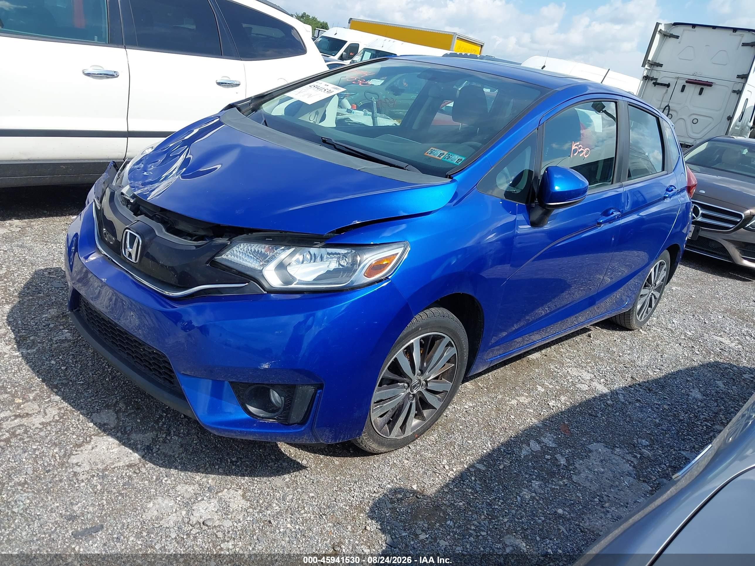 2015 Honda Fit Ex/ex-l Blue vin: 3HGGK5H85FM743518