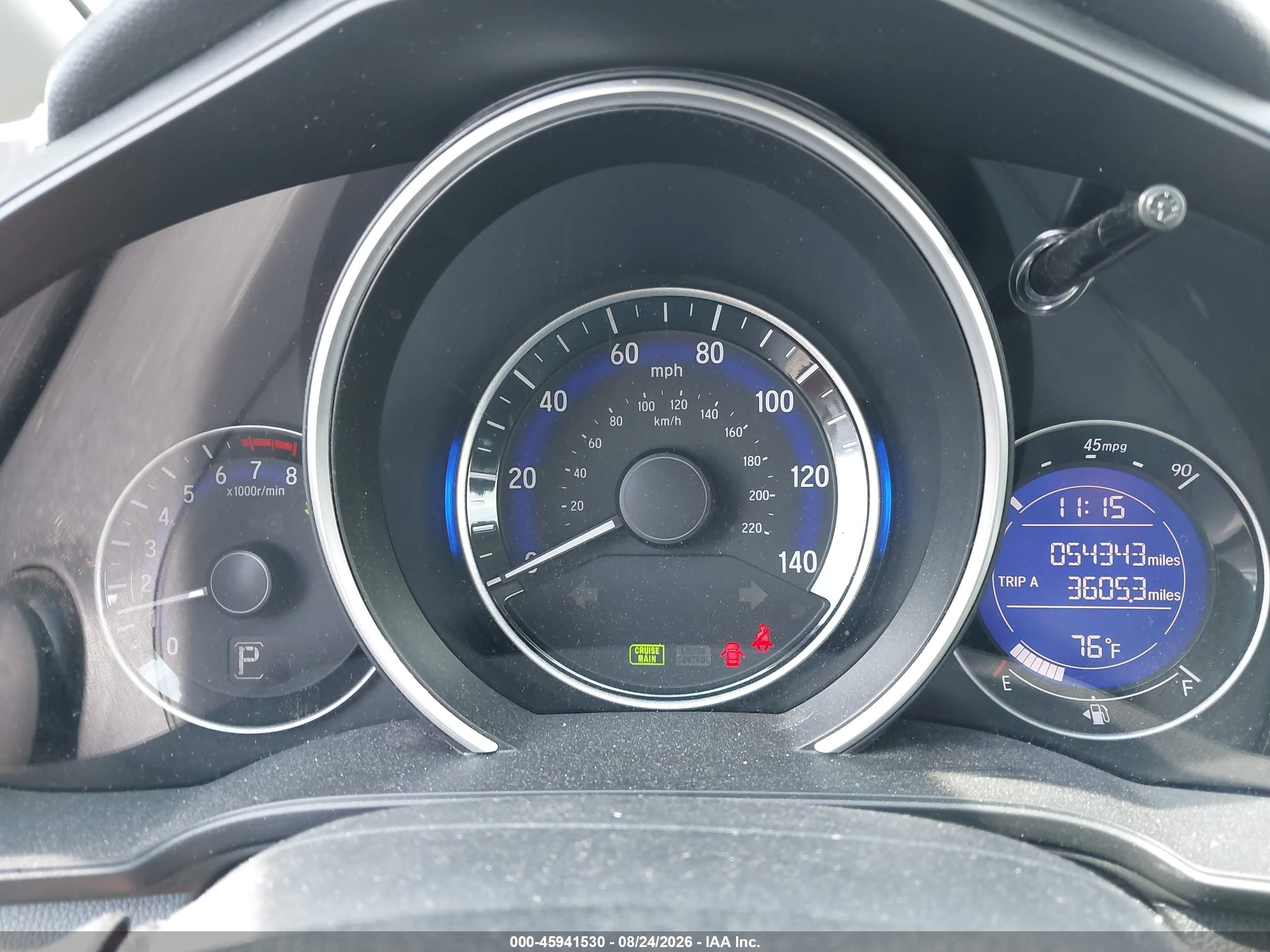 2015 Honda Fit Ex/ex-l Blue vin: 3HGGK5H85FM743518