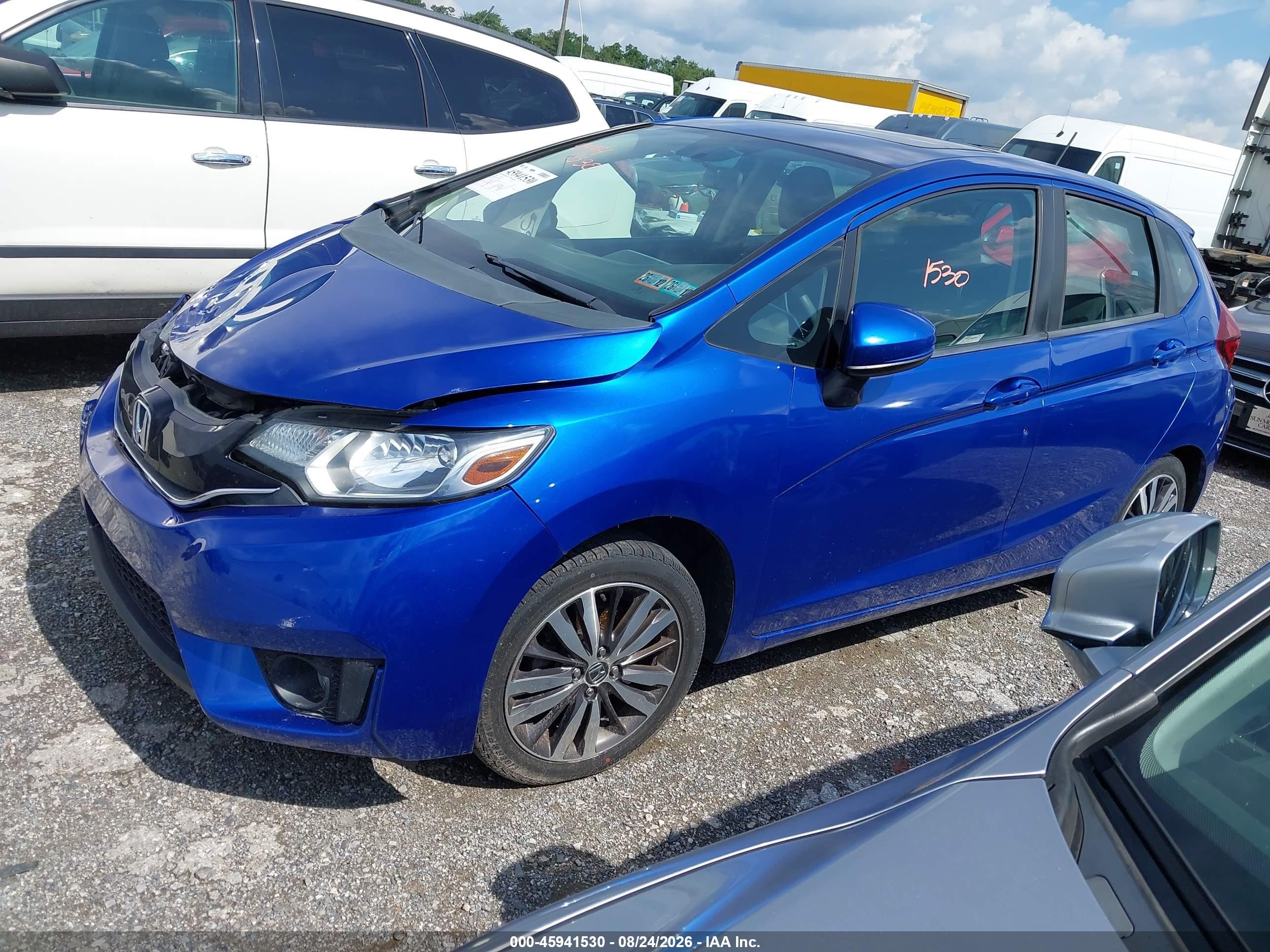 2015 Honda Fit Ex/ex-l Blue vin: 3HGGK5H85FM743518