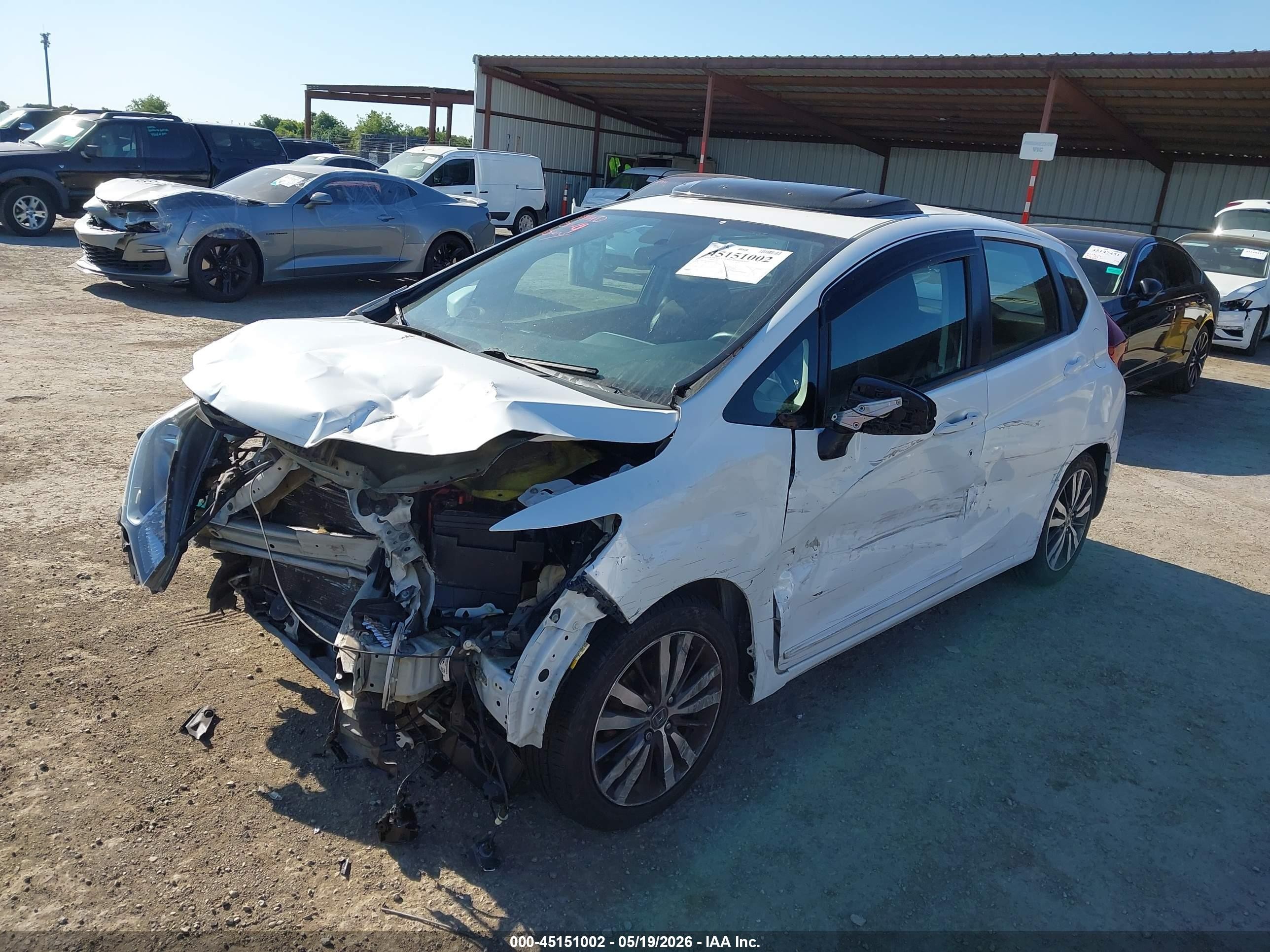 2015 Honda Fit Ex/ex-l White vin: 3HGGK5H85FM746385