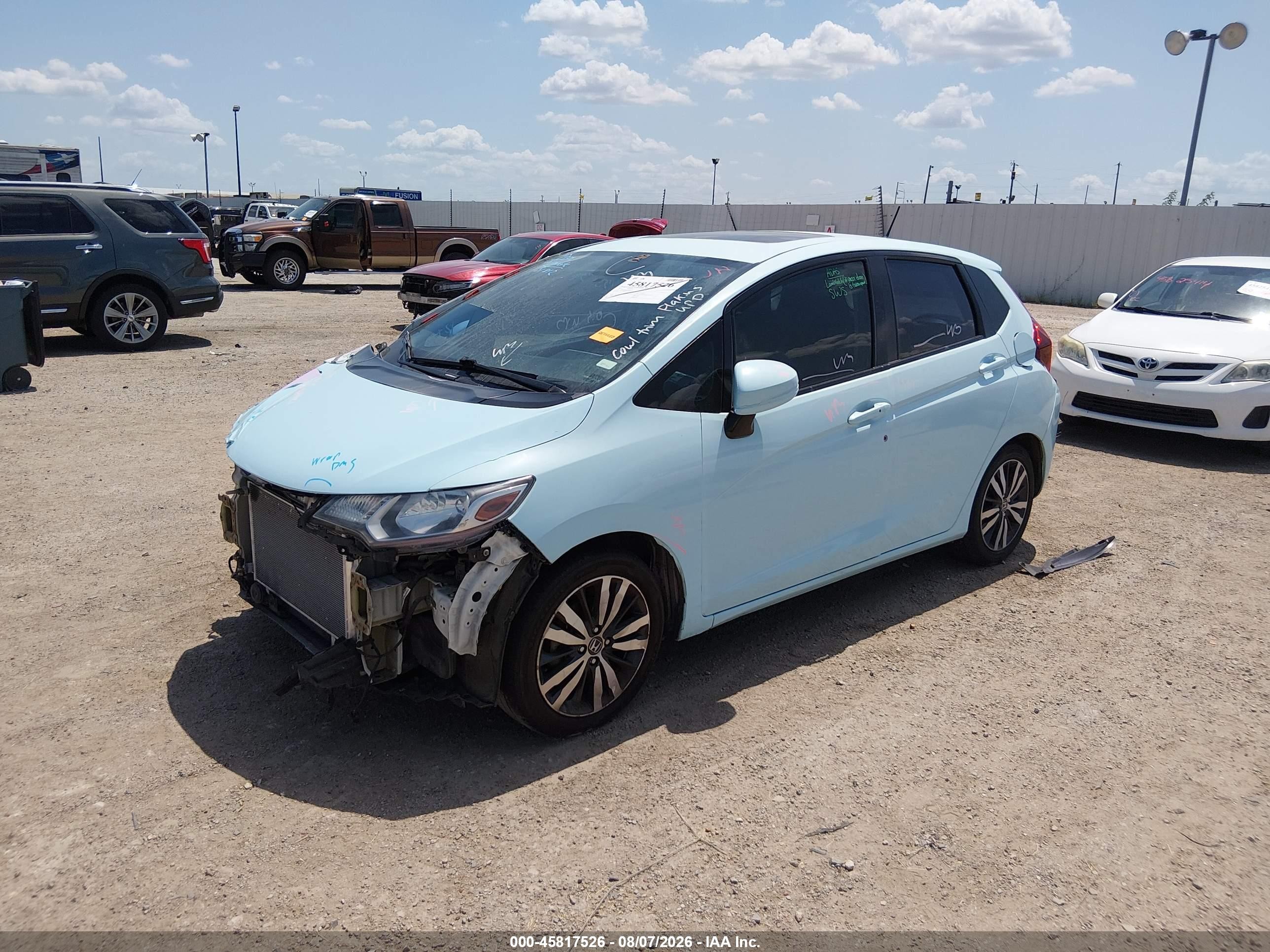 2015 Honda Fit Ex/ex-l Синий vin: 3HGGK5H85FM746676
