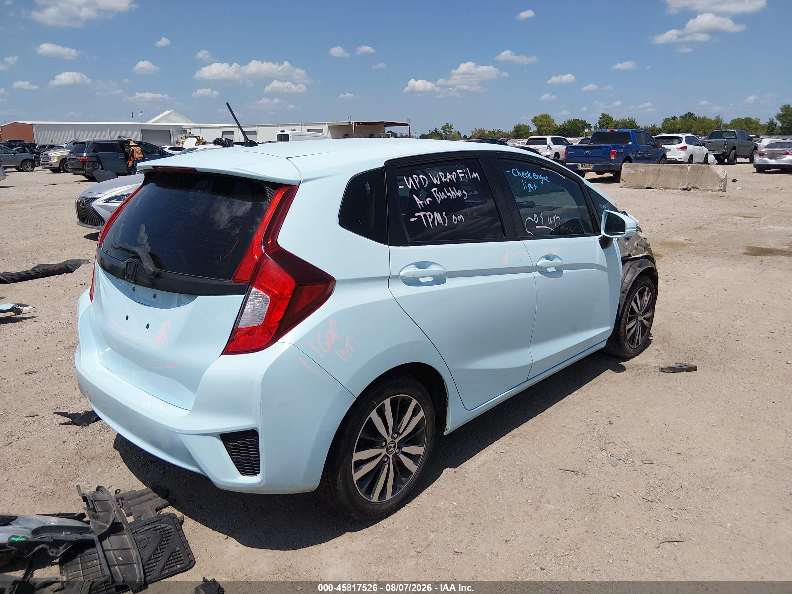 2015 Honda Fit Ex/ex-l Синий vin: 3HGGK5H85FM746676