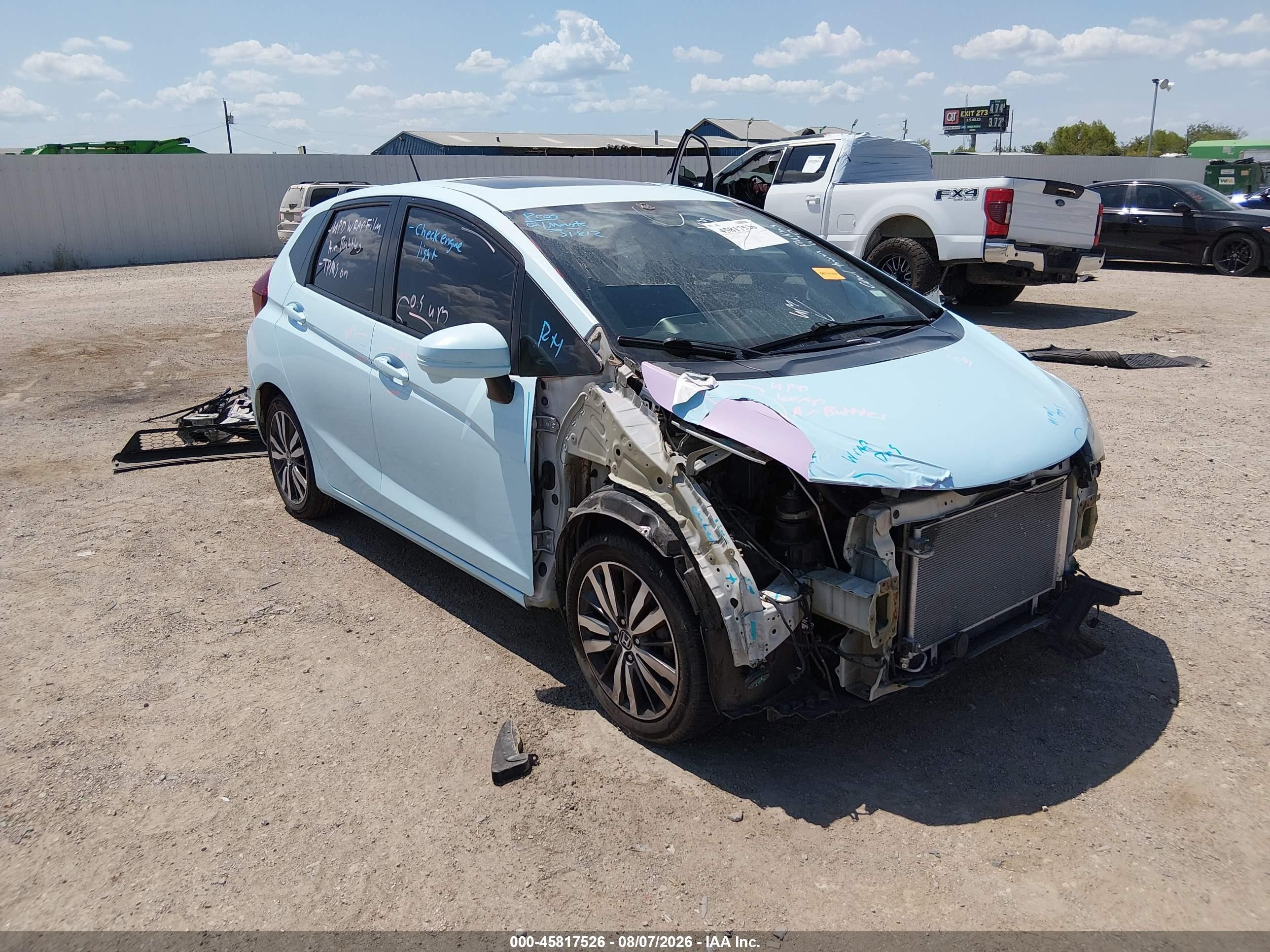 2015 Honda Fit Ex/ex-l Синий vin: 3HGGK5H85FM746676